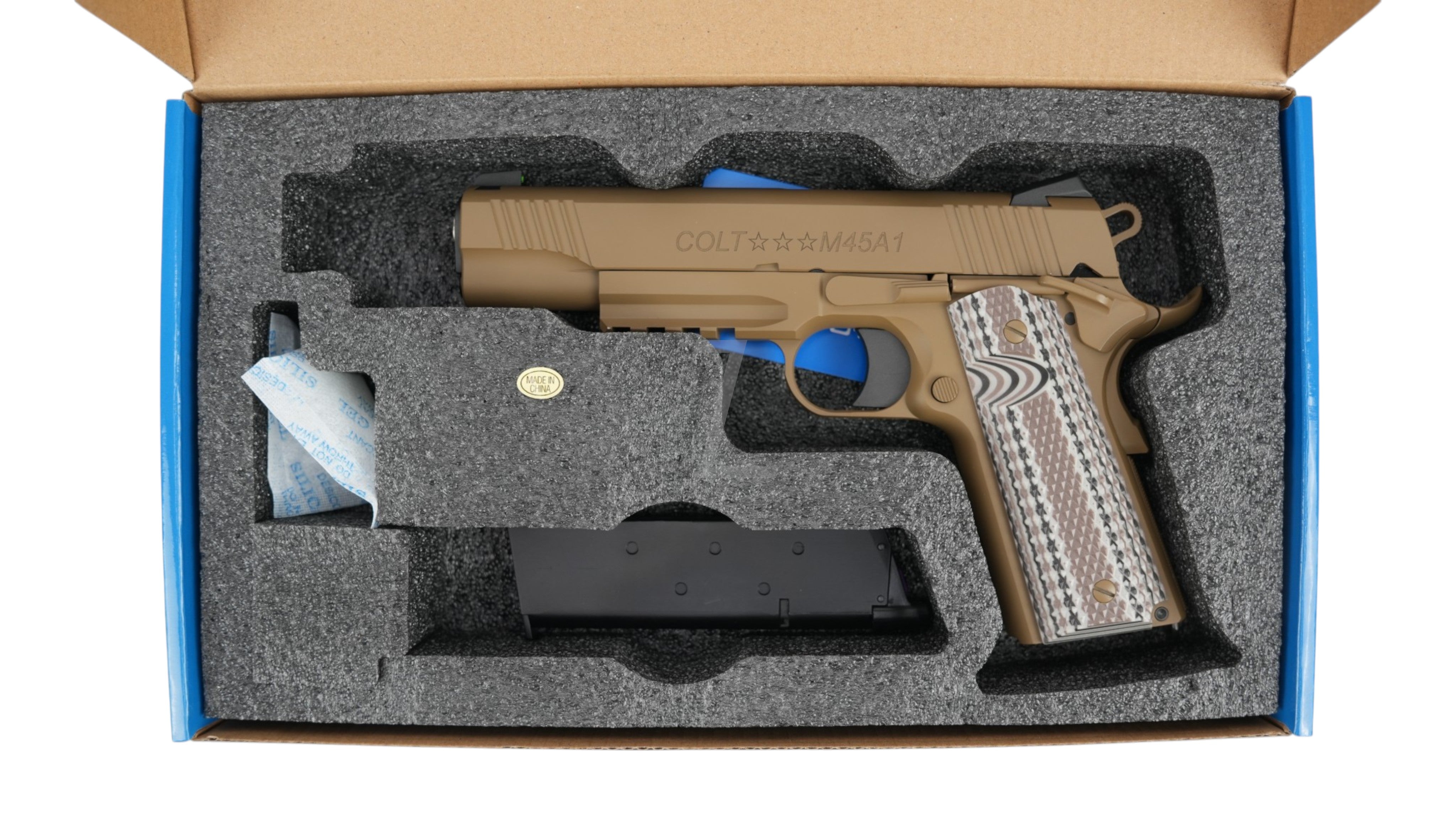 EMG - CYBERGUN COLT LICENSED 1911 M45A1 GBB AIRSOFT PISTOL (T8) - FDE (BY ARMY ARMAMENT)
