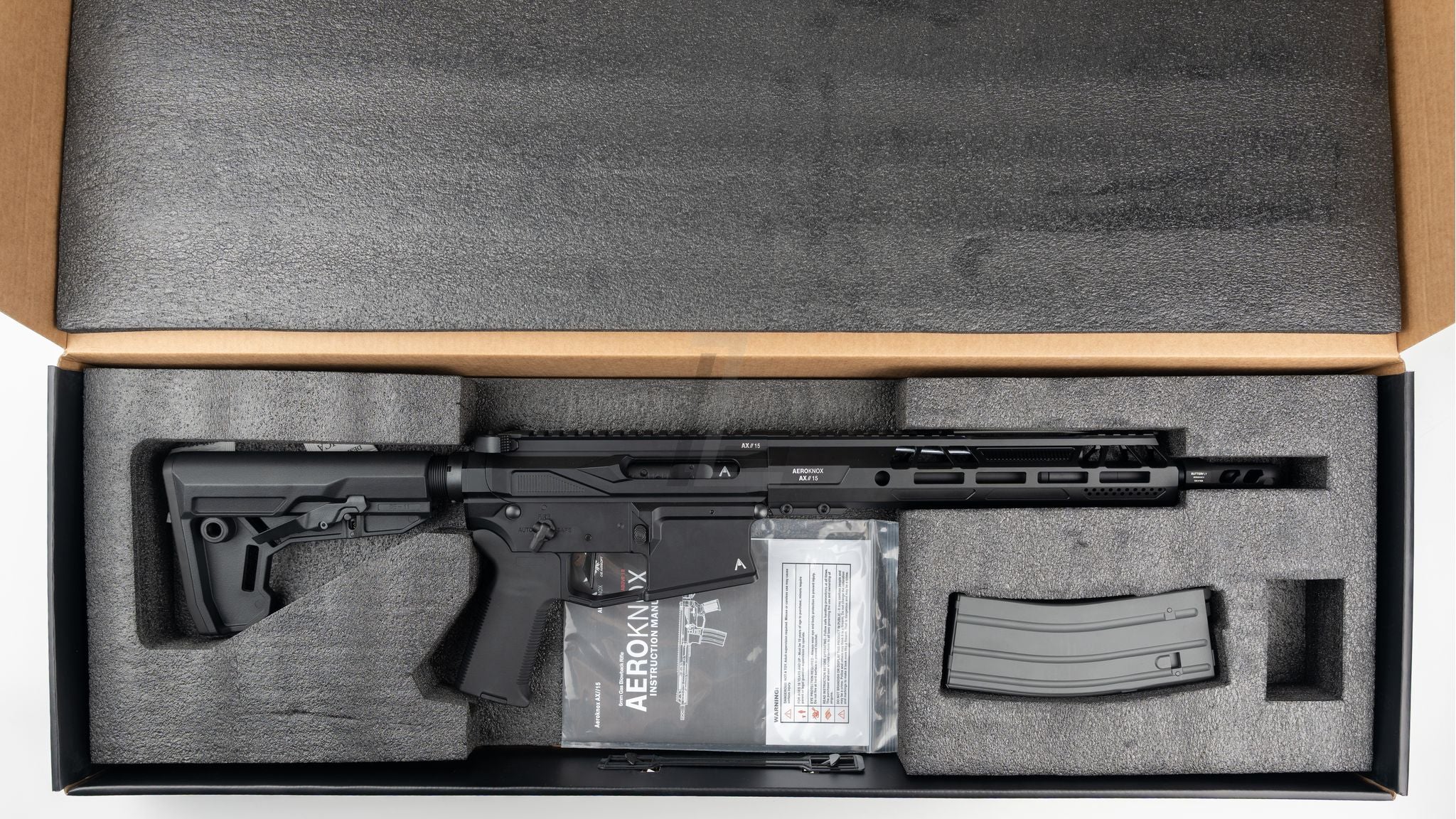 DOUBLE EAGLE - AEROKNOX LICENSED AX15 MWS GBB 10.5 RIFLE (BK)