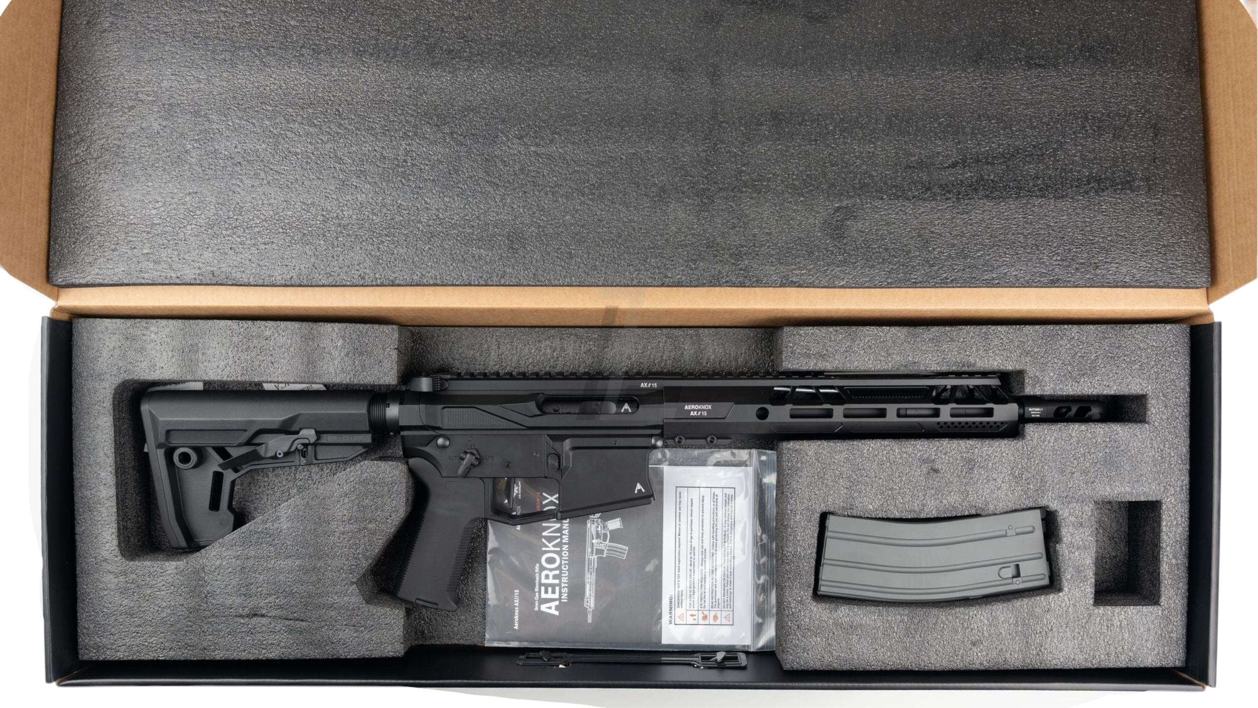 DOUBLE EAGLE - AEROKNOX LICENSED AX15 MWS GBB 10.5 RIFLE (BK)