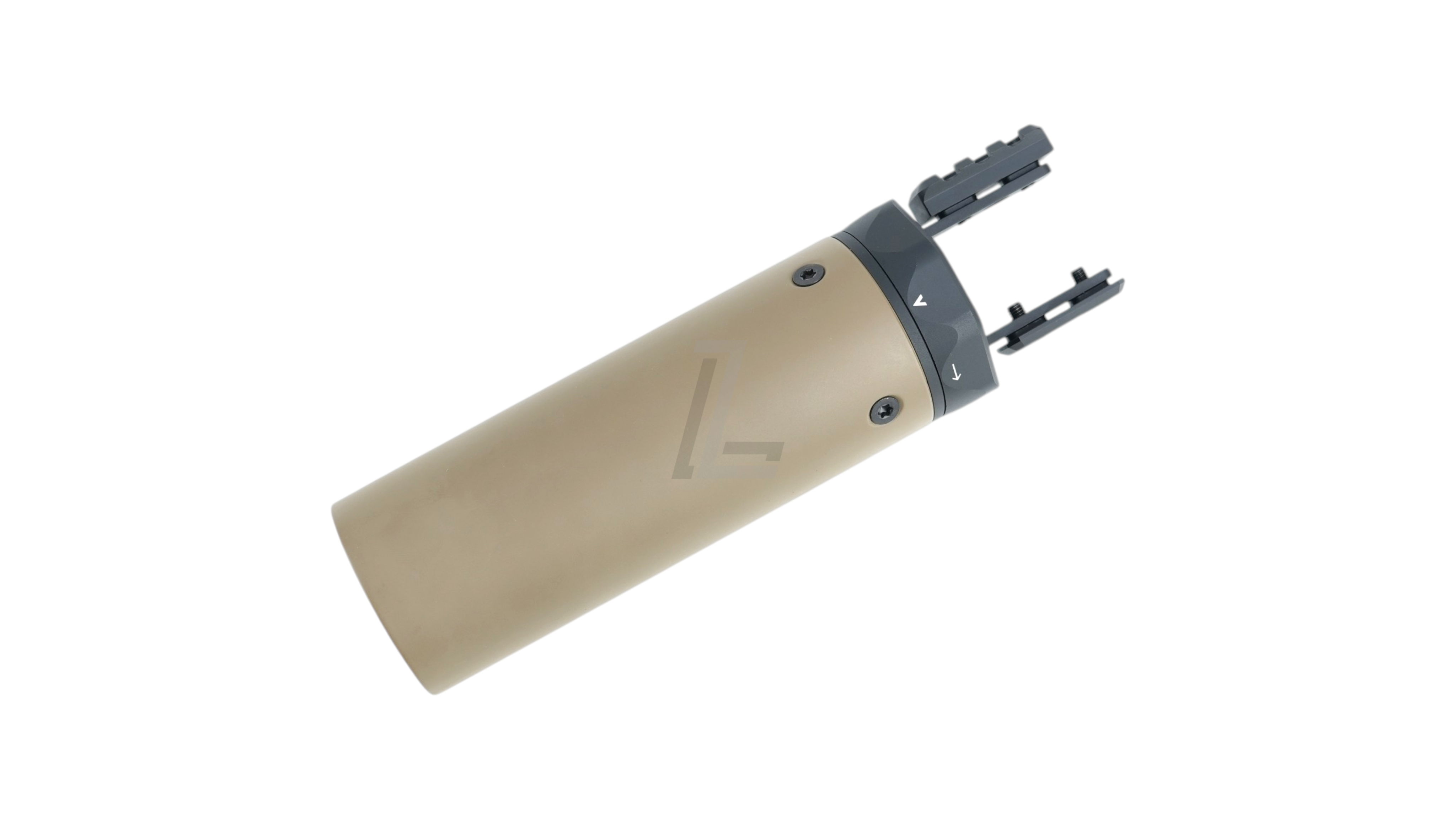Landing Zone ANGRY GUN 6.5 inch carbon front shield in Cerakote FDE for MK16, MK14, and APFG MCX Virtus rails.
