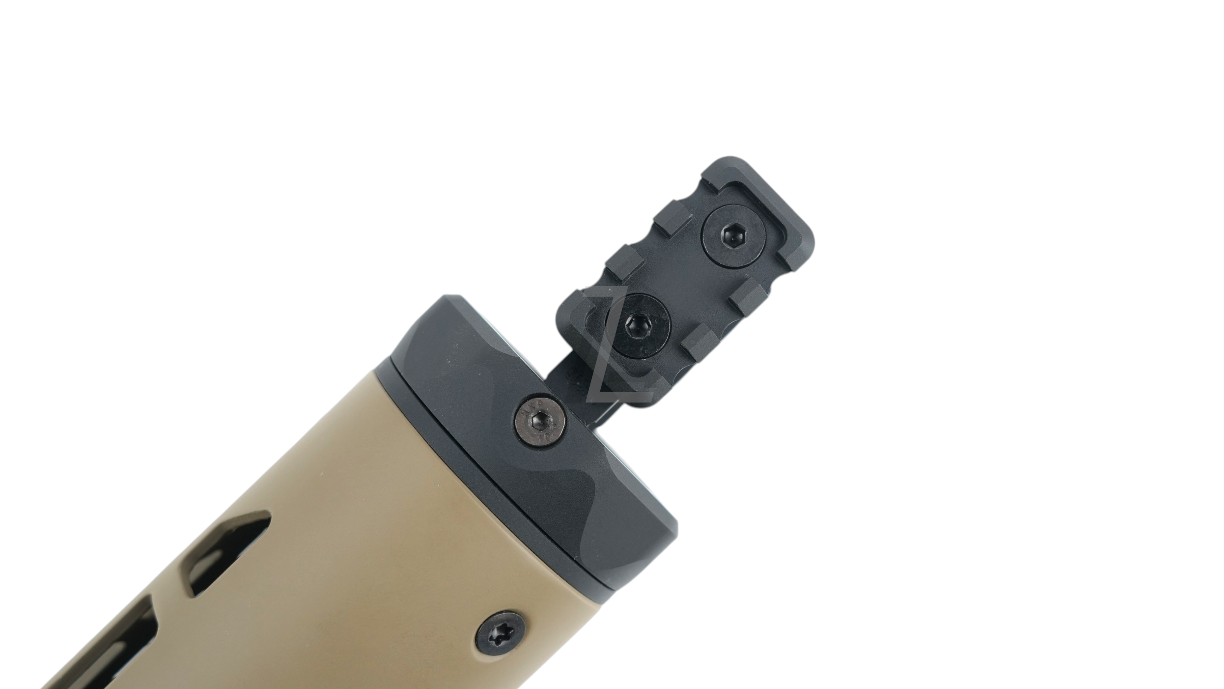 Landing Zone ANGRY GUN 6.5 inch carbon front shield in Cerakote FDE for MK16, MK14, and APFG MCX Virtus rails