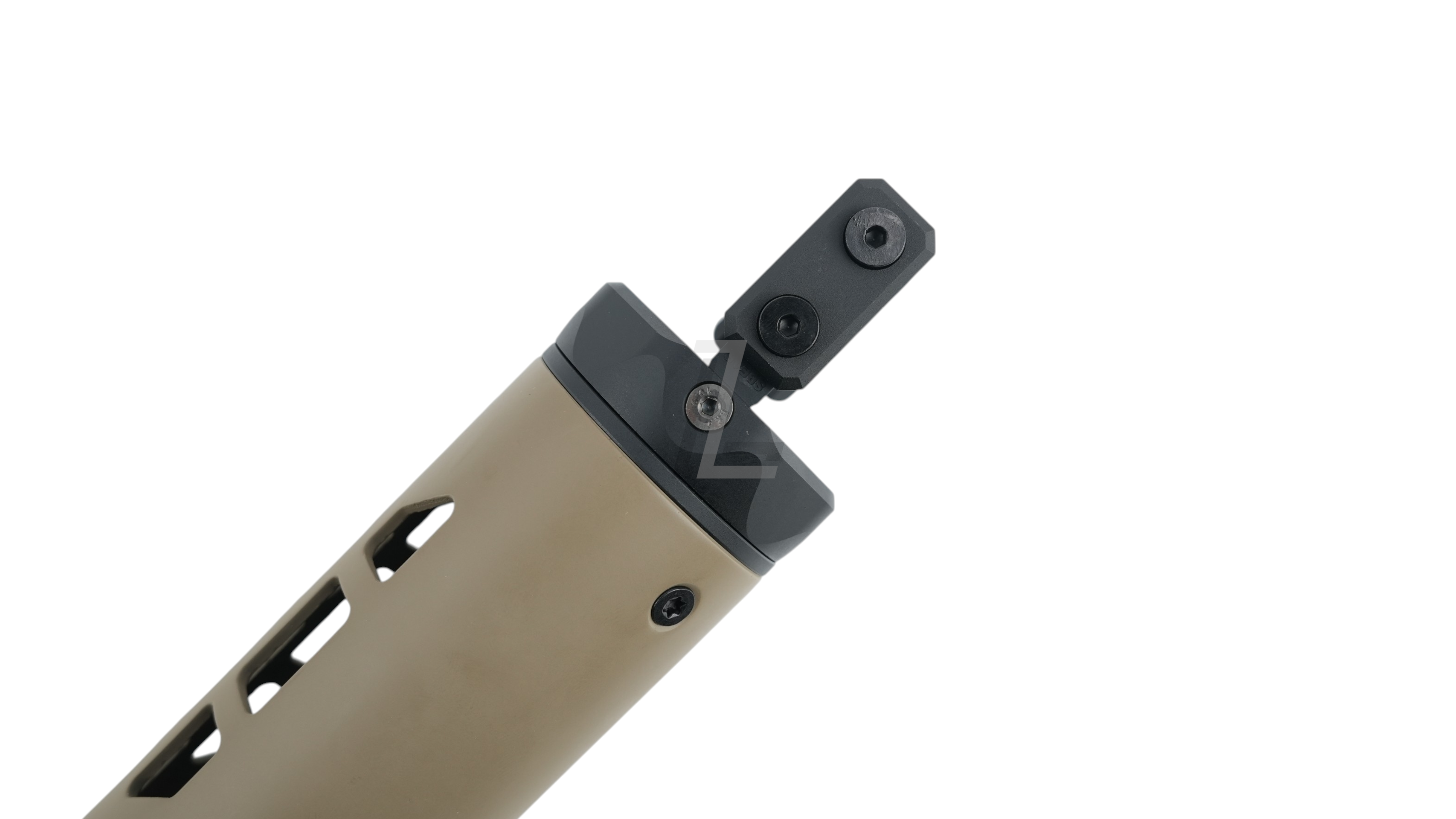Landing Zone ANGRY GUN 6.5 inch carbon front shield in Cerakote FDE for APFG MCX LT GBB rifles