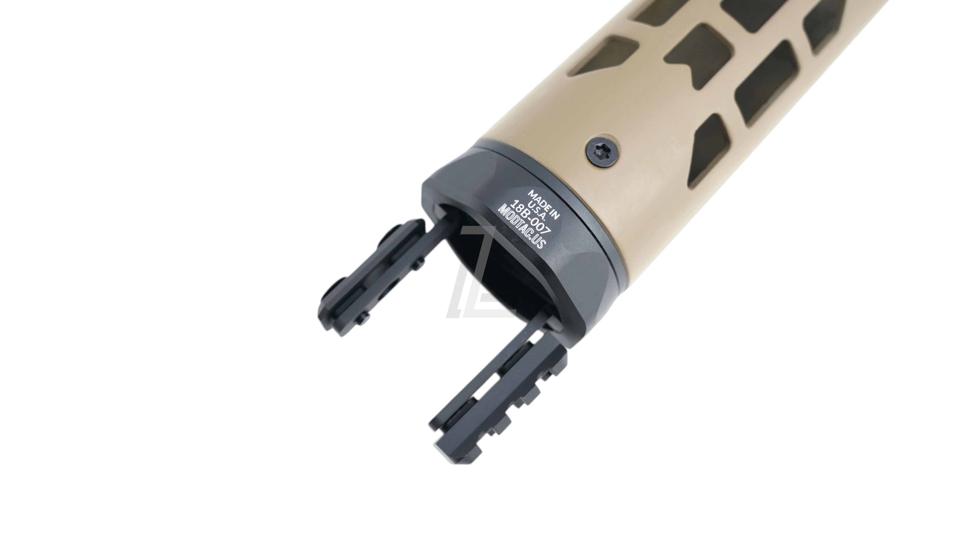 Landing Zone ANGRY GUN 6.5 inch carbon front shield in Cerakote FDE for APFG MCX LT GBB rifles