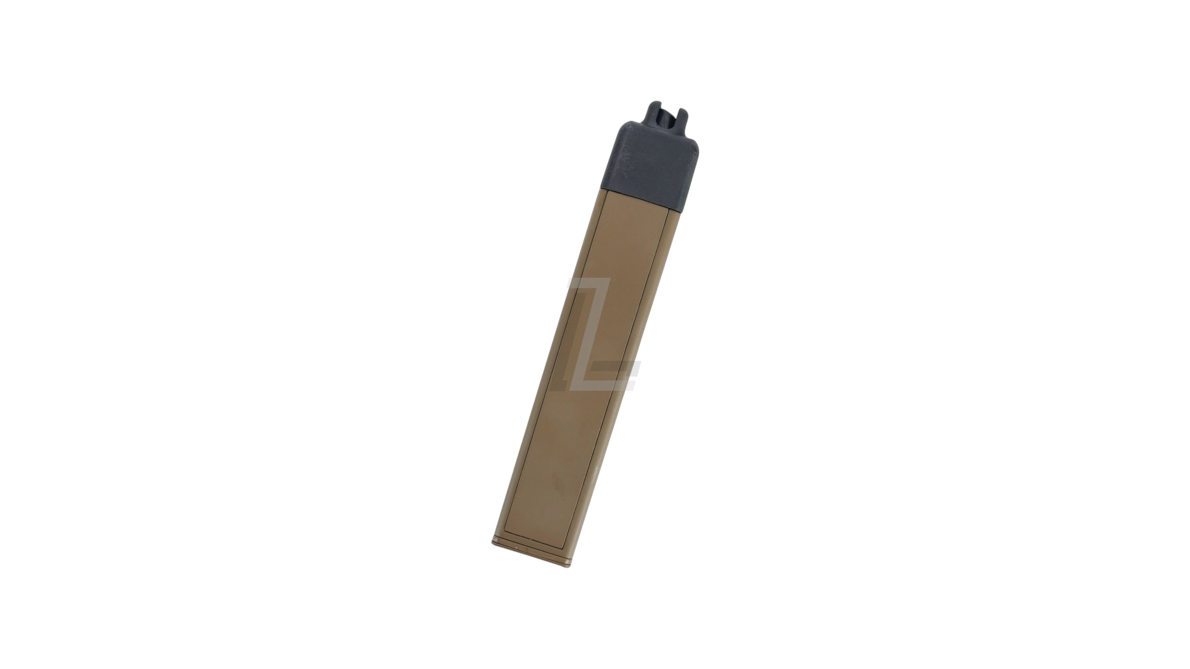 Landing Zone APFG XM7 22-round gas airsoft magazine in flat dark earth with a black feed lip