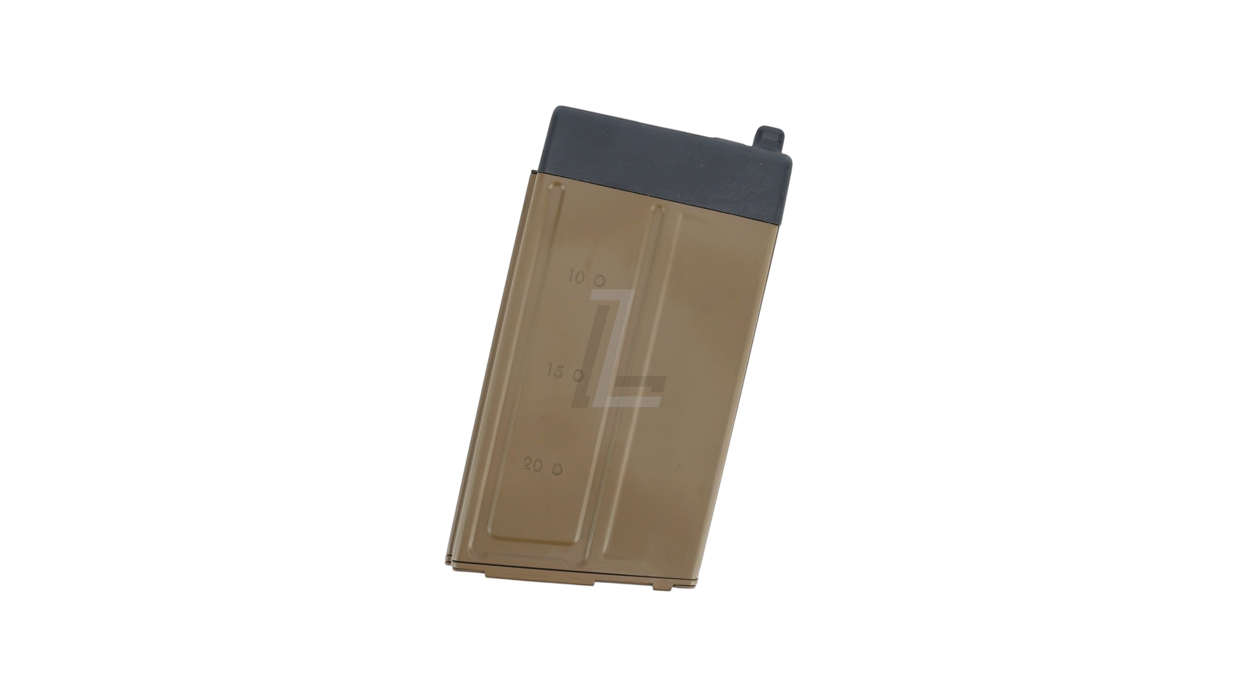 Landing Zone APFG XM7 22-round gas airsoft magazine in flat dark earth with black base plate