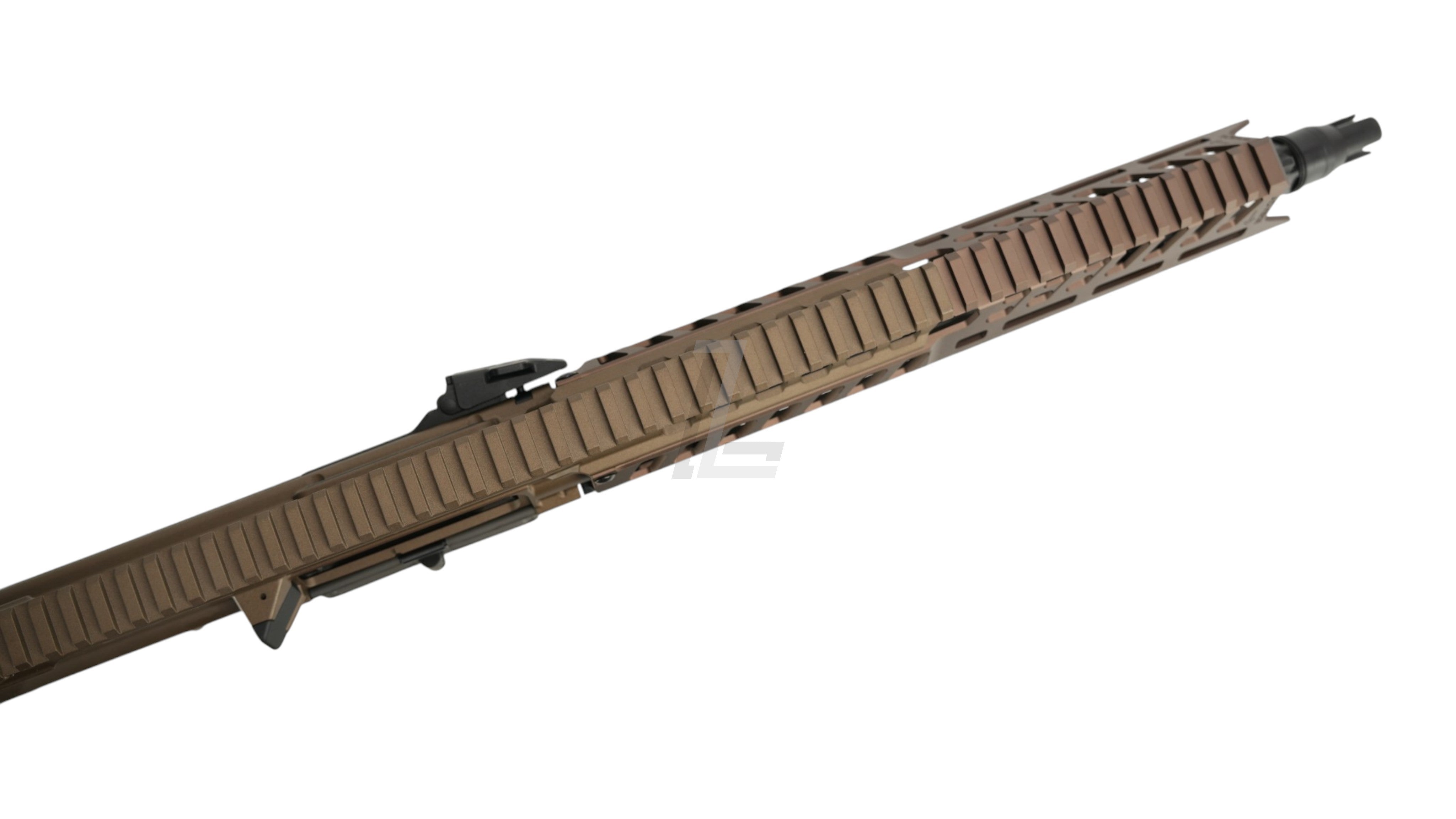 Landing Zone APFG XM7 GBB airsoft rifle upper receiver in tan with full length picatinny rail system