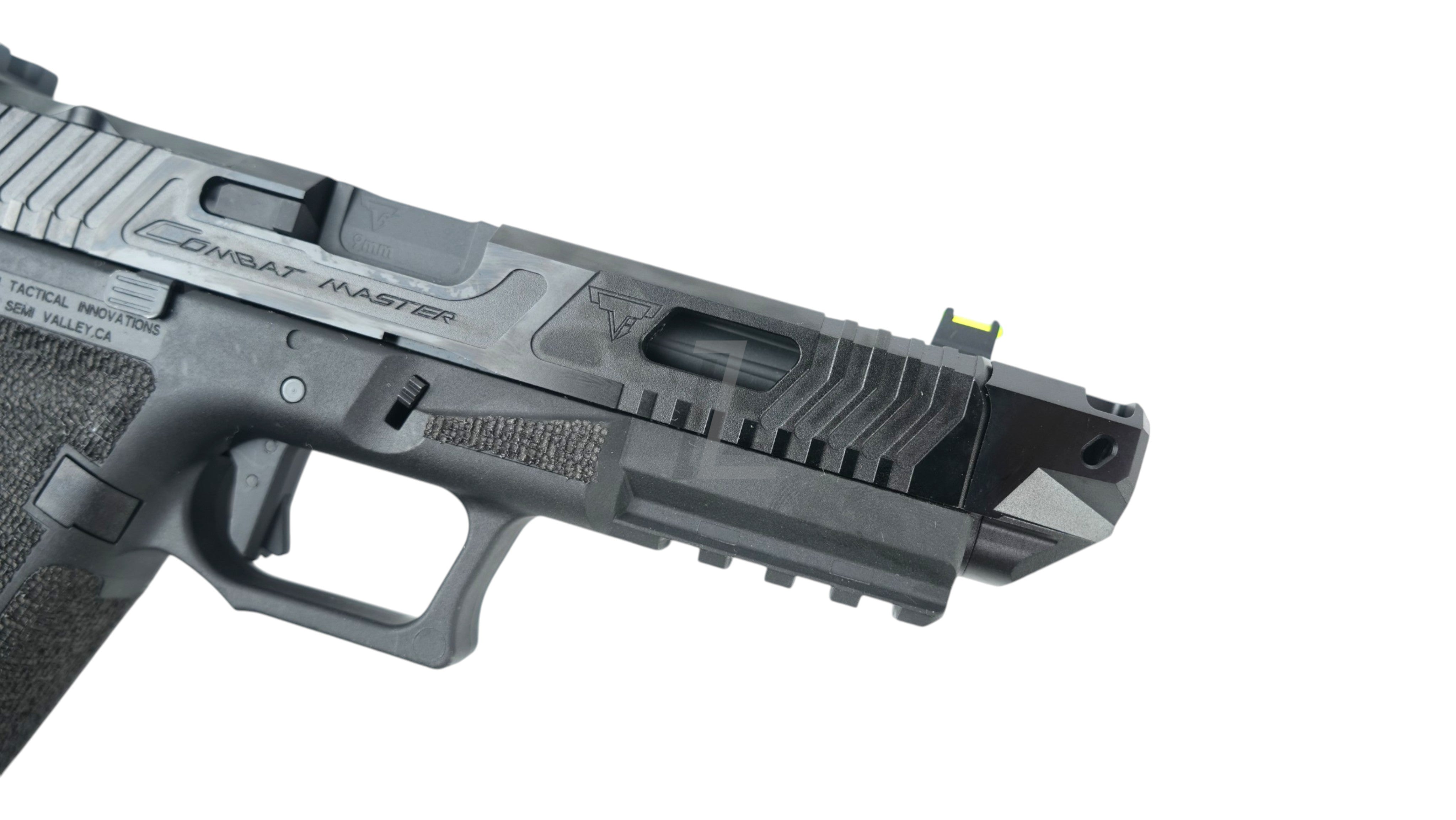 Landing Zone Army Armament TTI Ballerina G17 black gas blowback airsoft pistol with custom slide serrations