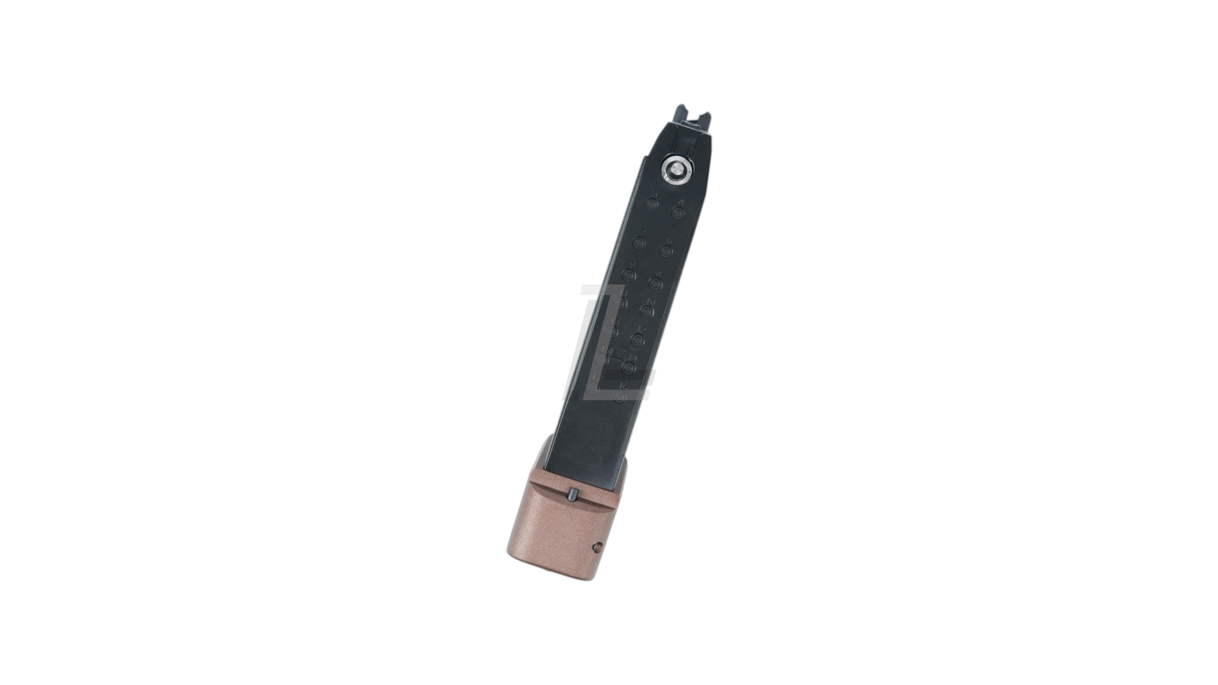 Landing Zone ARMY Ballerina R34 gas airsoft magazine in bronze with 28-round capacity for GBB pistols.
