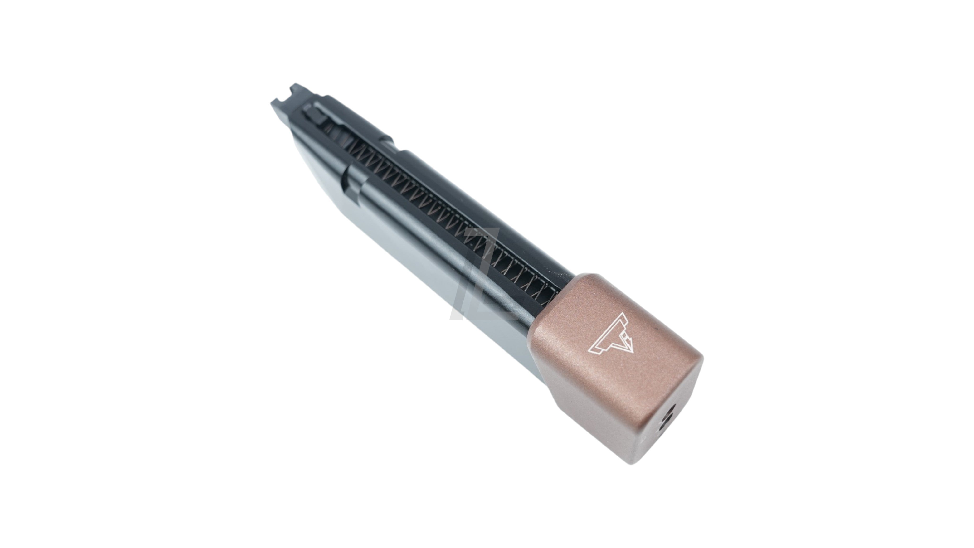 Landing Zone ARMY Ballerina R34 gas airsoft magazine in bronze with a 28-round capacity and base plate logo