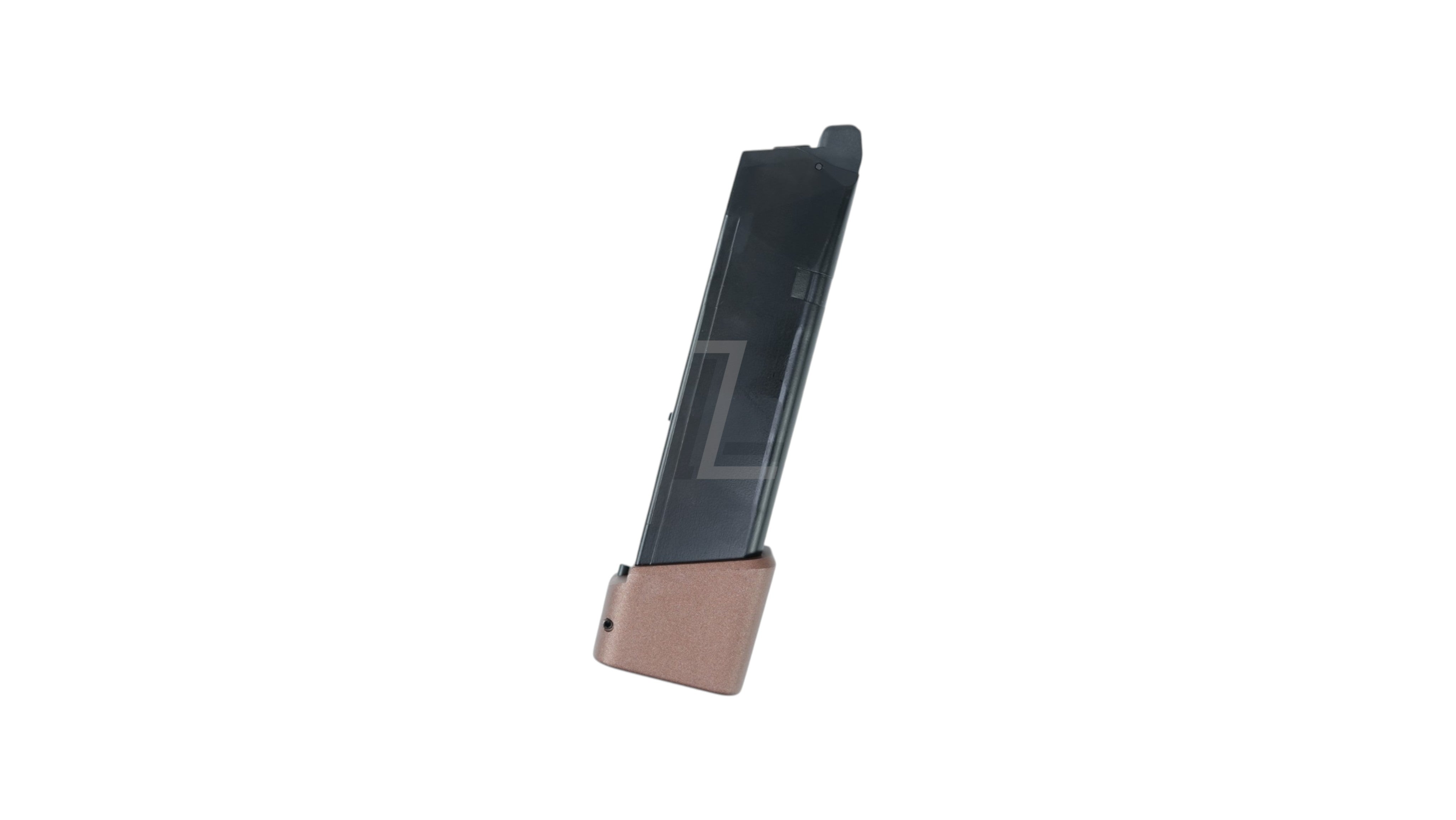 Landing Zone ARMY Ballerina R34 gas airsoft magazine in bronze with 28-round capacity on a white background