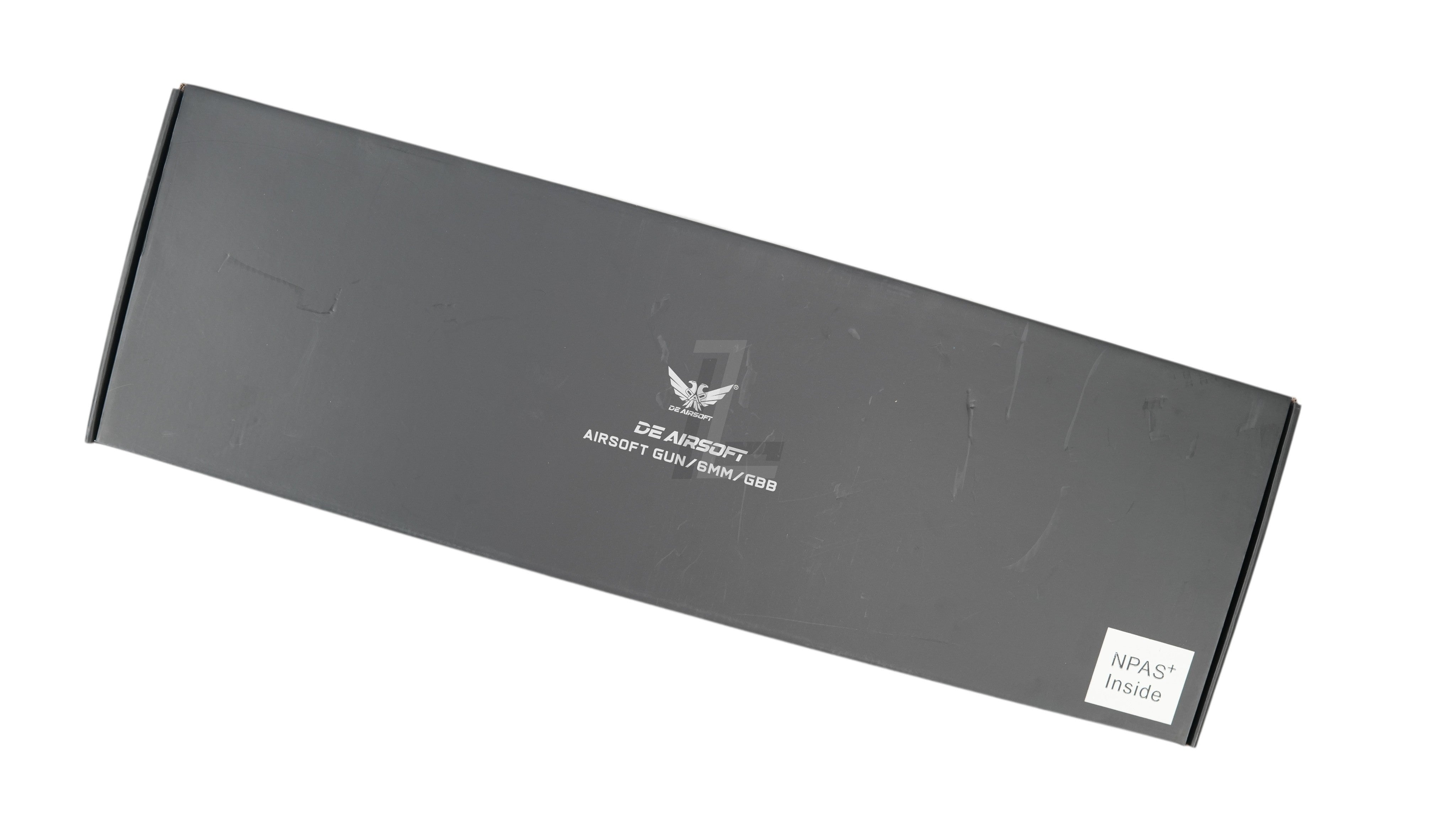 Landing Zone black packaging box for Double Eagle DWS Lupus 8.5 GBB airsoft gun with NPAS inside label