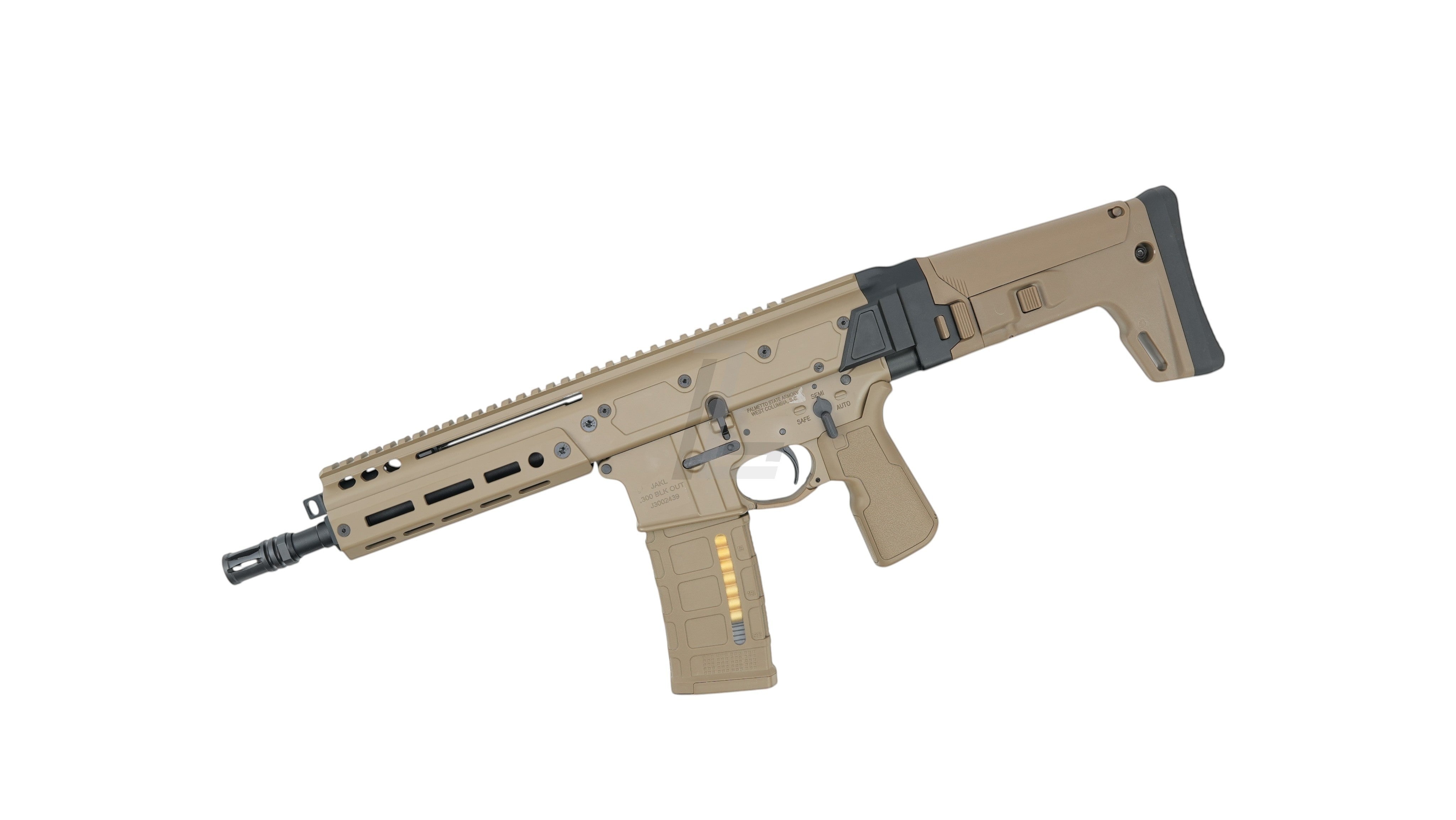 Landing Zone Double Eagle DWS Lupus 8.5 GBB airsoft rifle in FDE finish with a compact tactical design