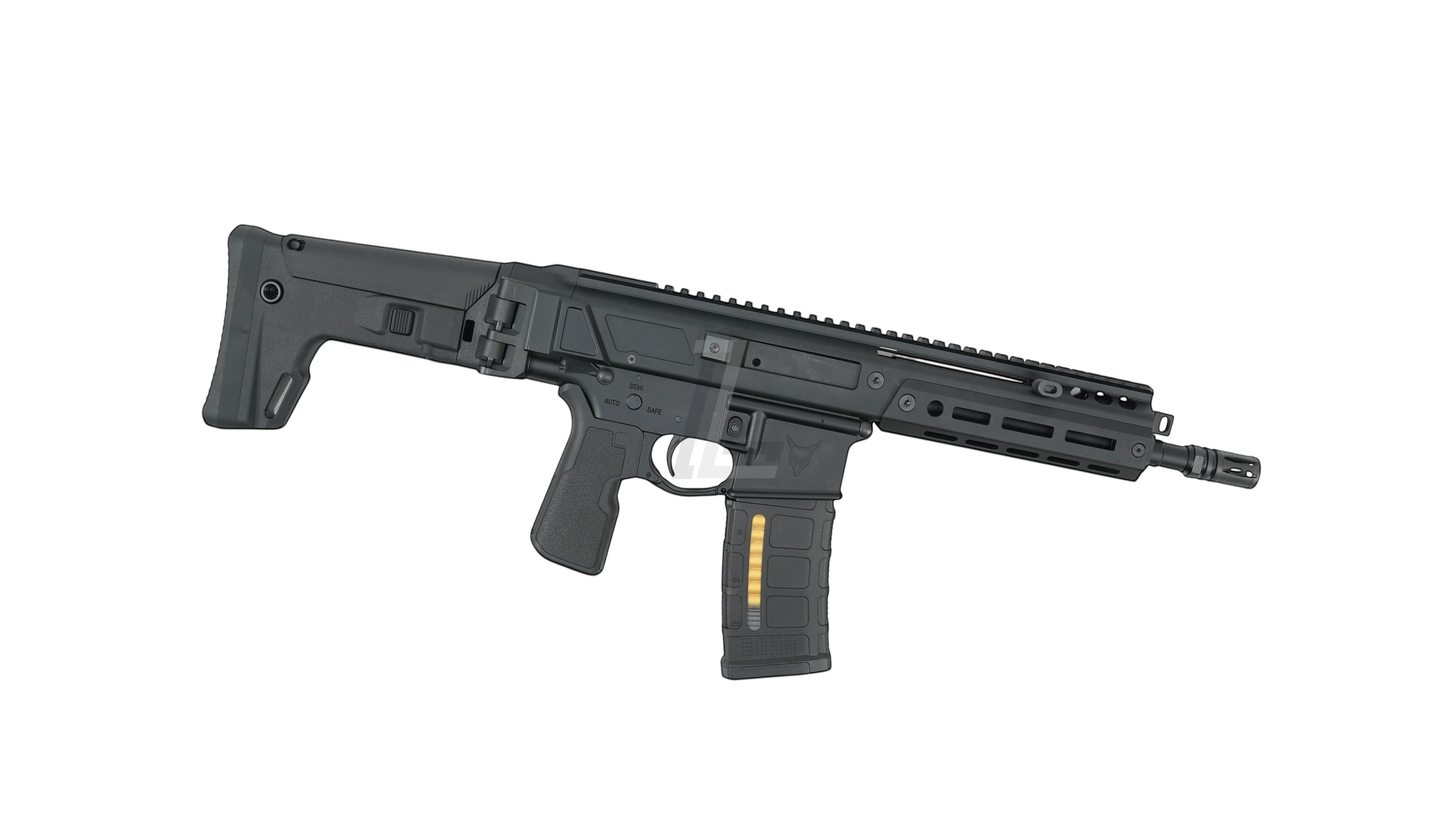 Landing Zone Double Eagle DWS Lupus 8.5 GBB airsoft rifle in black with a compact tactical design