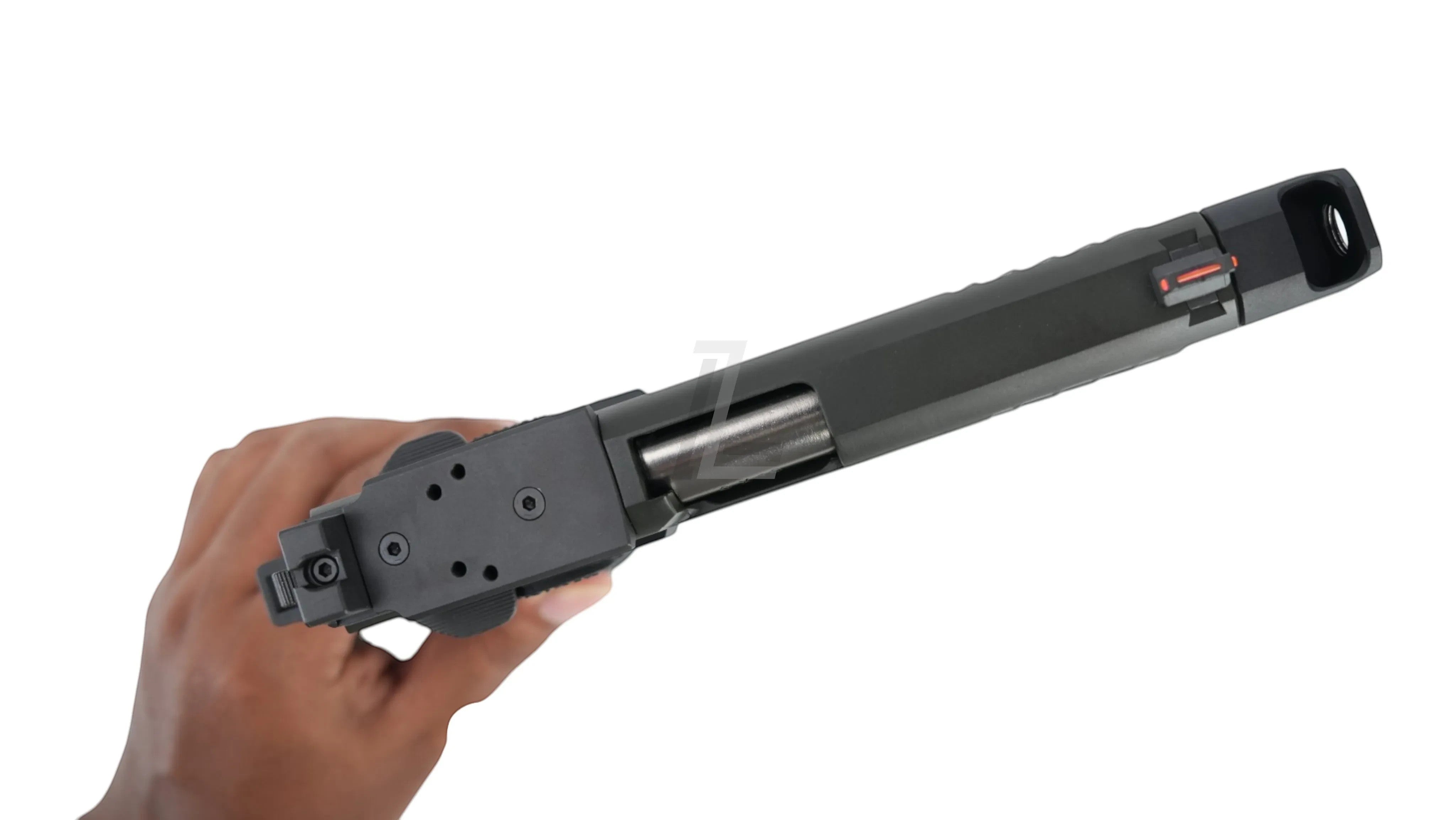 Landing Zone EMG/ARMY PLUS R611-2 Staccato P GBB airsoft pistol with steel parts and compensator.