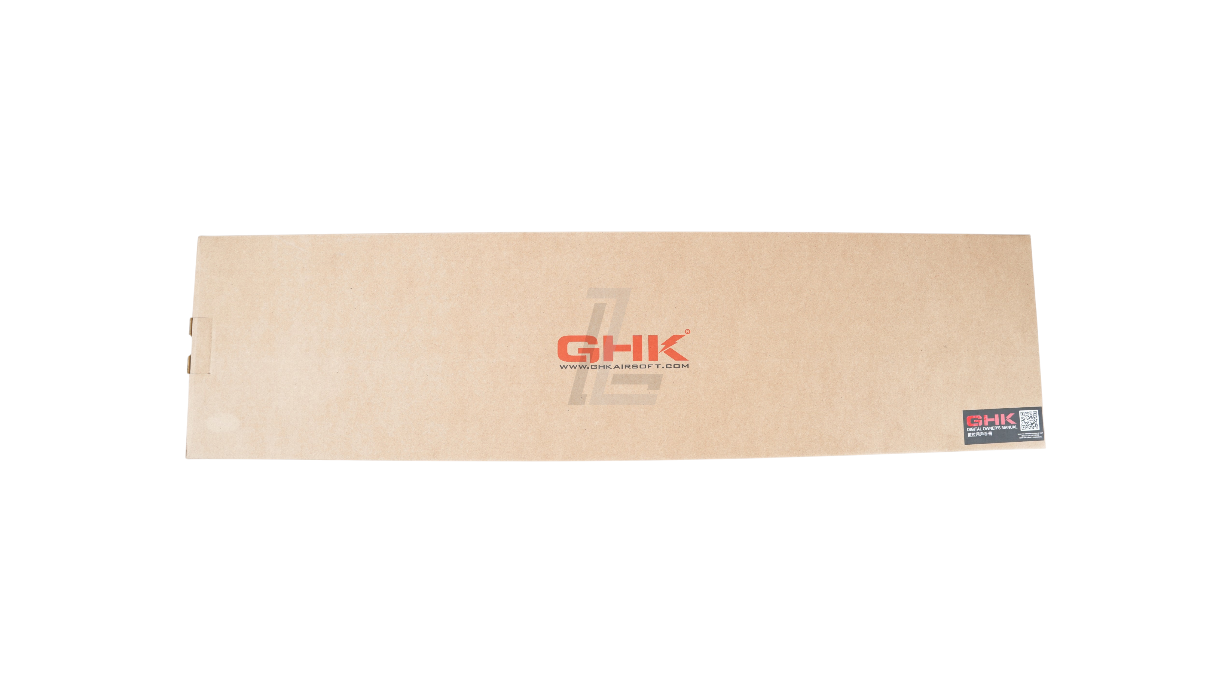 Landing Zone GHK AK105 V3 GBB airsoft rifle cardboard packaging box with brand logo