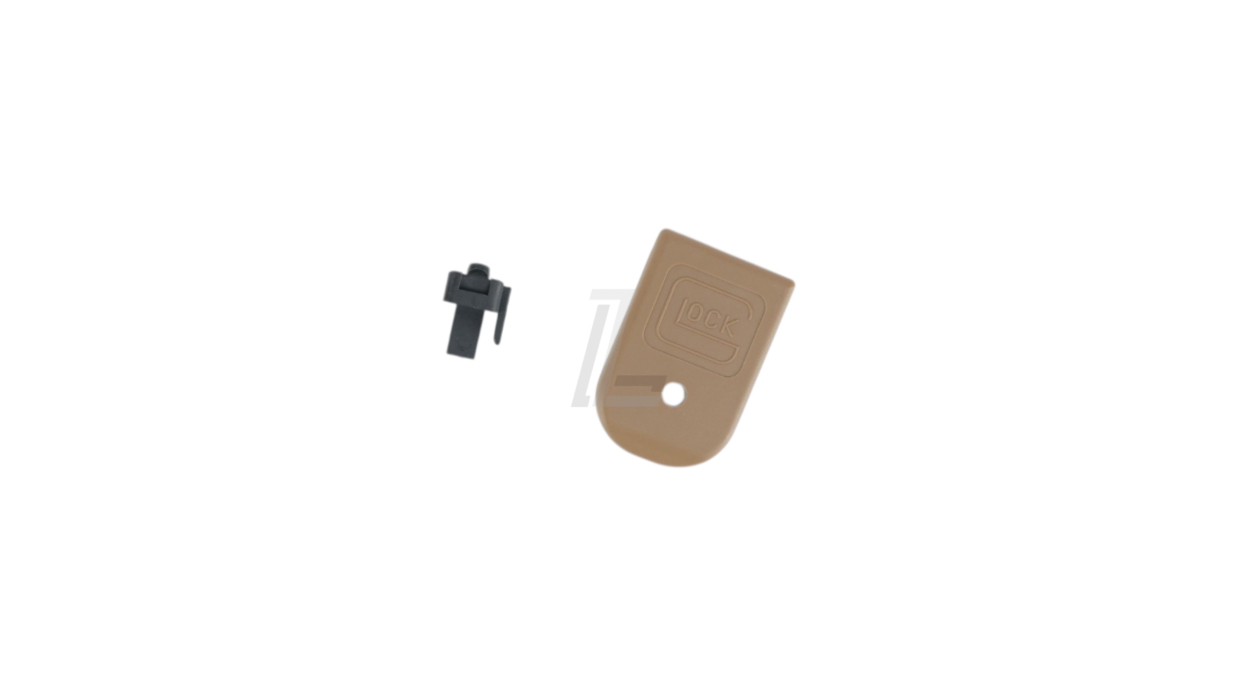 Landing Zone GUARDER FDE magazine base for Marui G-Series Gen5 airsoft pistols with internal locking plate
