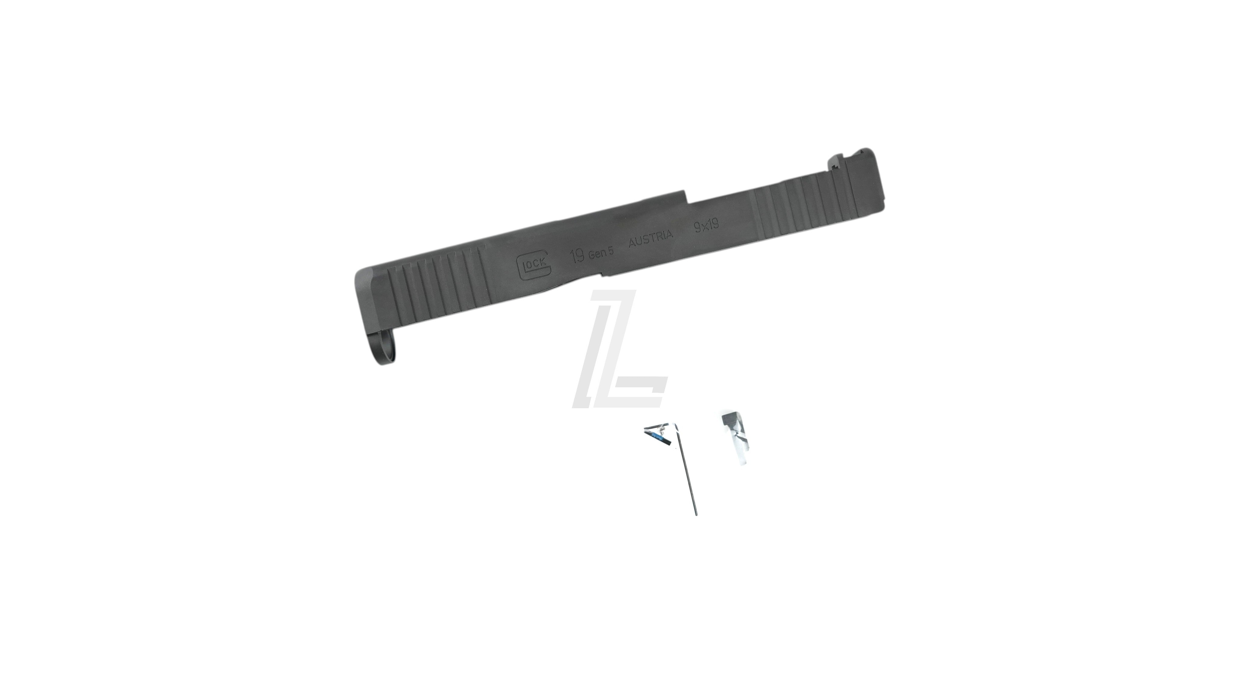 Landing Zone GUARDER steel CNC slide for Marui G19 Gen5 MOS in black with included small parts