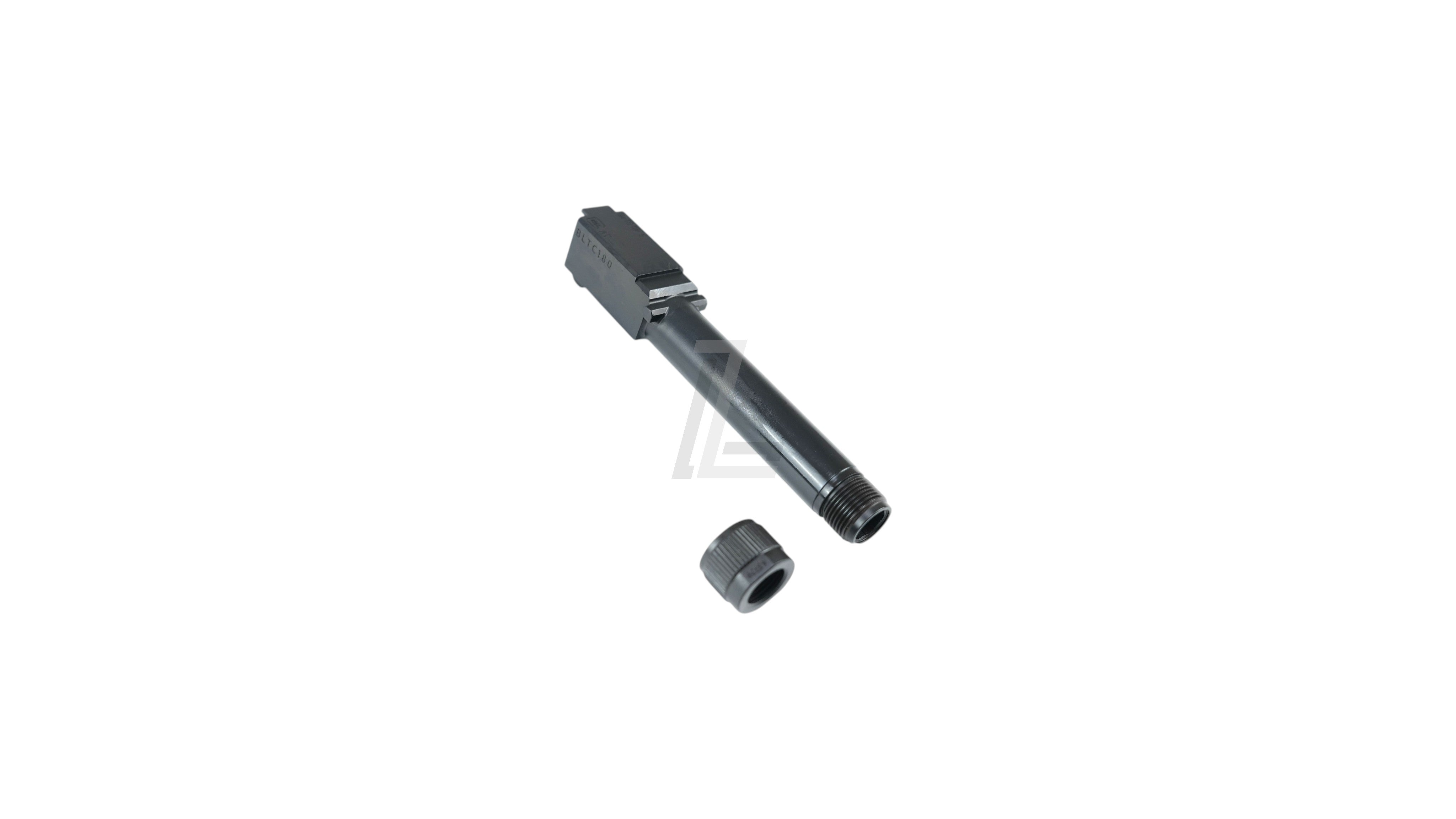 Landing Zone Guarder steel CNC threaded outer barrel for Marui G19 Gen5 MOS in black with -14mm thread adapter
