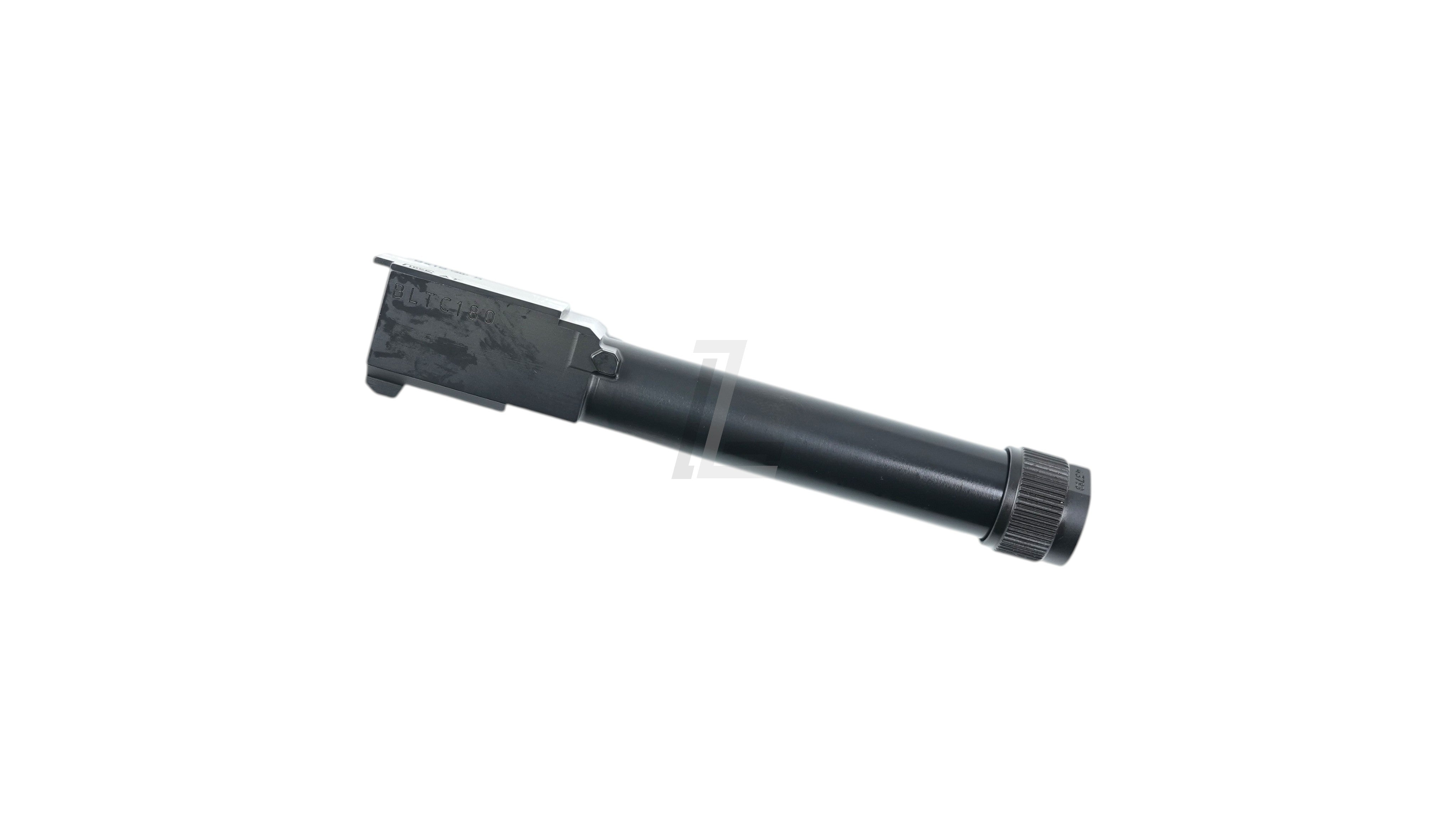 Landing Zone Guarder steel CNC threaded outer barrel in black for Marui G19 Gen5 MOS airsoft pistol