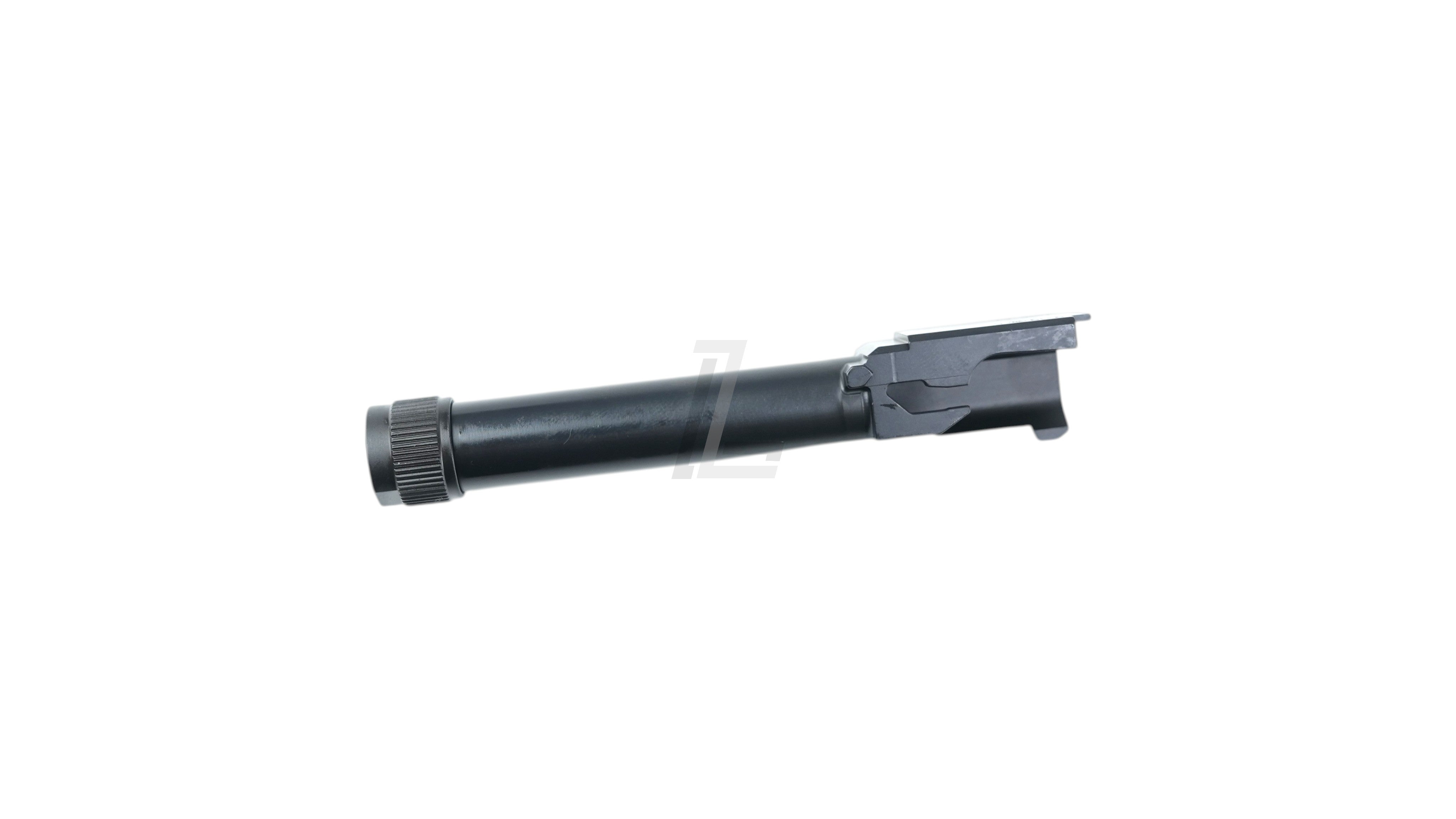 Landing Zone Guarder steel CNC threaded outer barrel in black for Marui G19 Gen5 MOS airsoft pistols