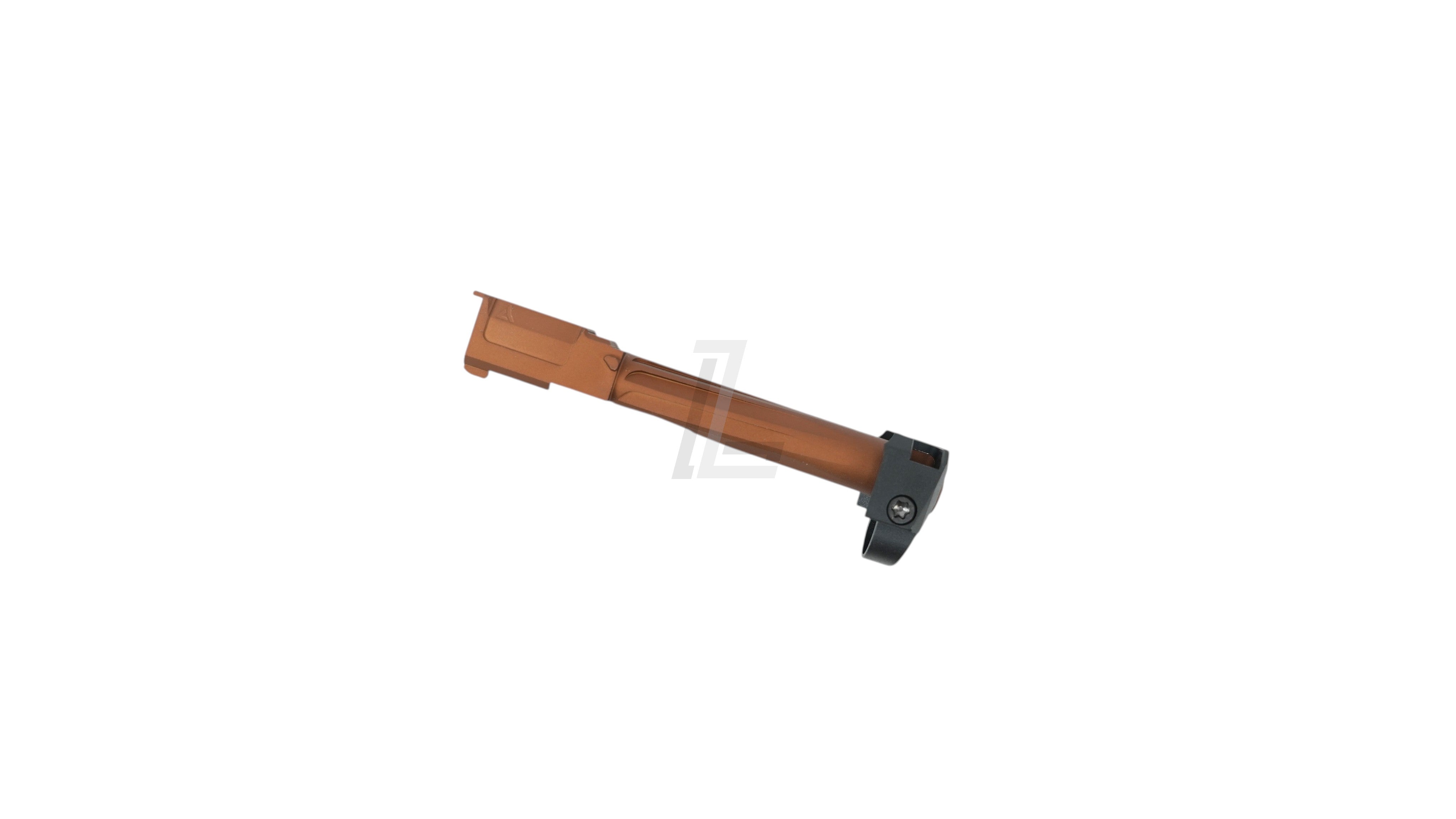 Landing Zone GUNDAY RA style aluminum outer barrel with black compensator for Tokyo Marui G17 Gen5 MOS in tan finish