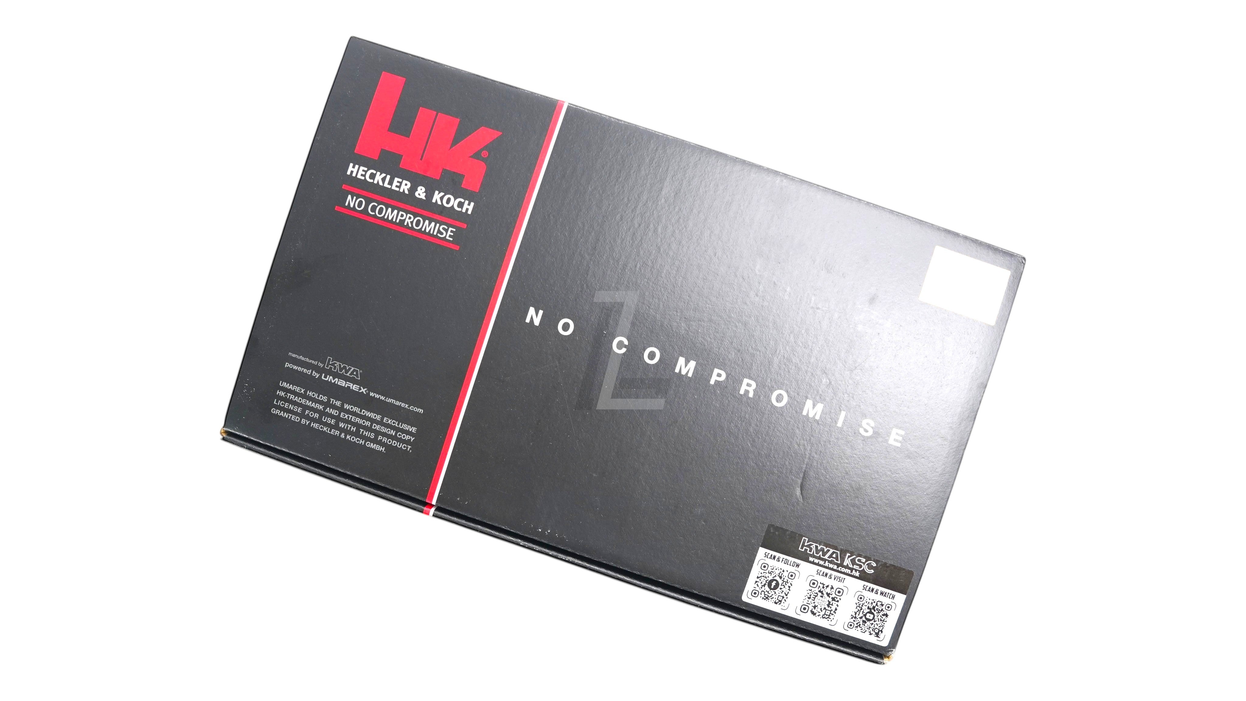 Landing Zone black Heckler and Koch USP.45 Match airsoft pistol packaging box with red and white branding