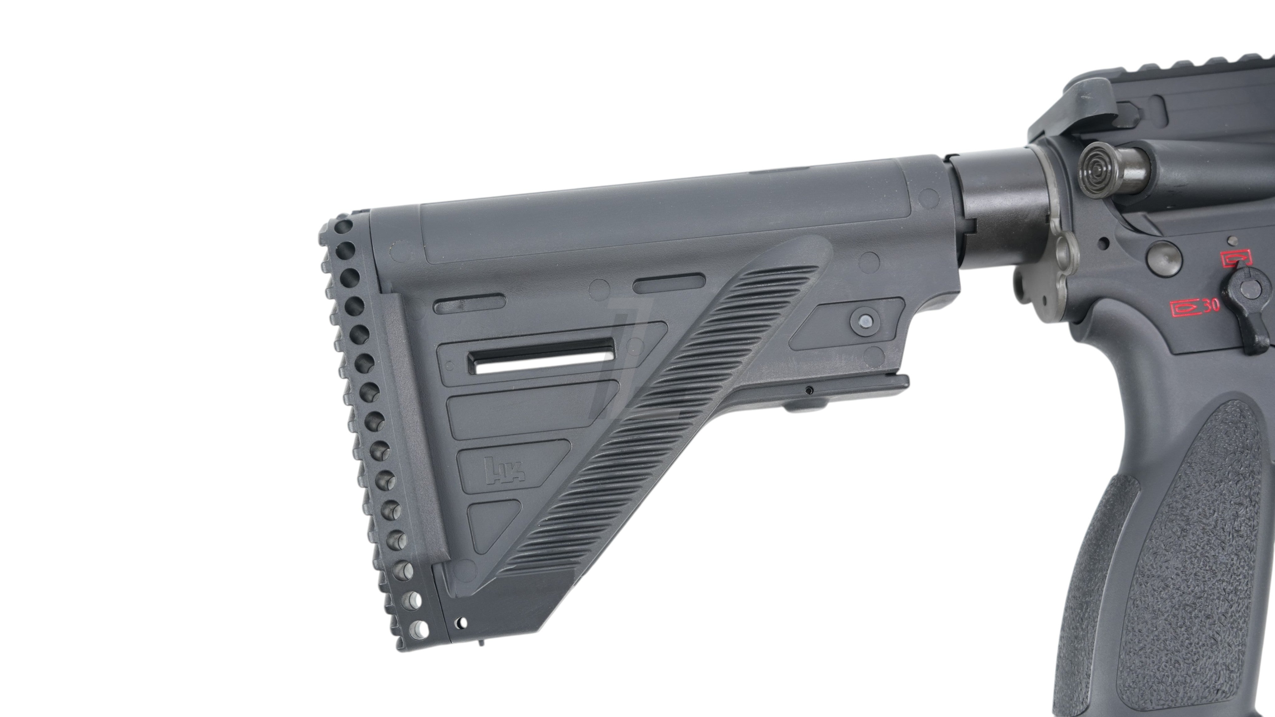 Landing Zone VFC UMAREX HK416A5 GBB airsoft rifle adjustable black polymer stock with HK logo detail