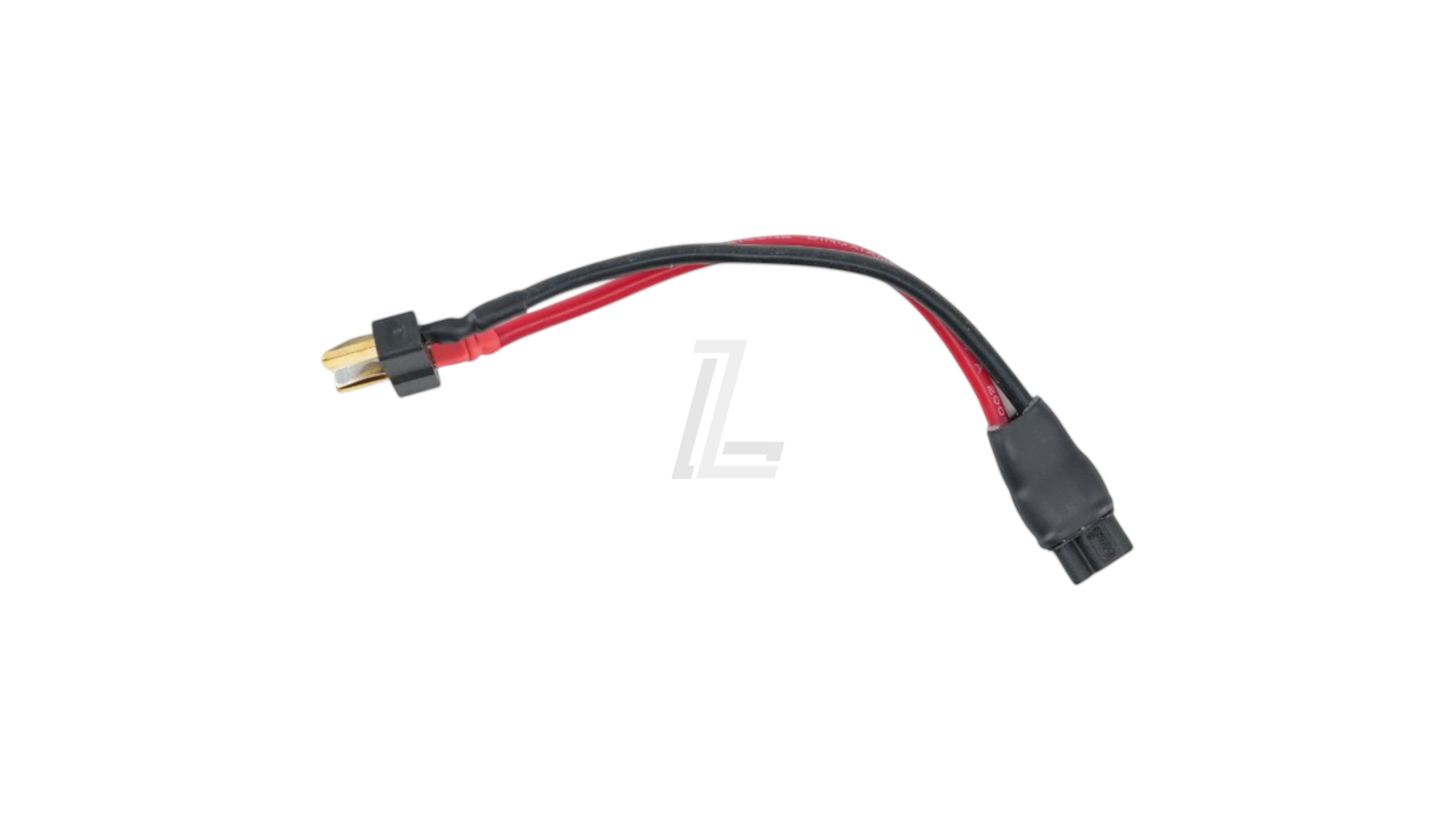 Landing Zone LAYLAX EVOLT M4A1 LiPo battery conversion cable with T-Type connector and red and black wiring