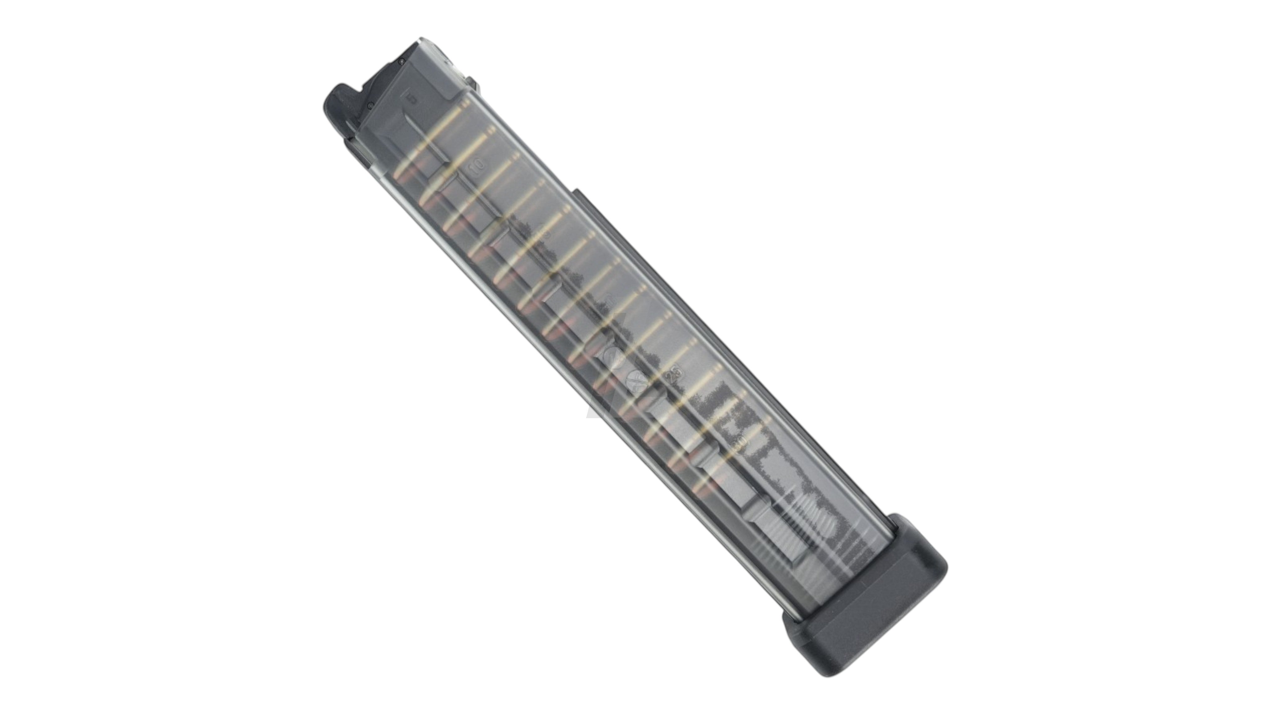 Landing Zone MARUYAMA 45-round gas airsoft magazine for SCW-9 PRO and MP-IX with a translucent polymer body