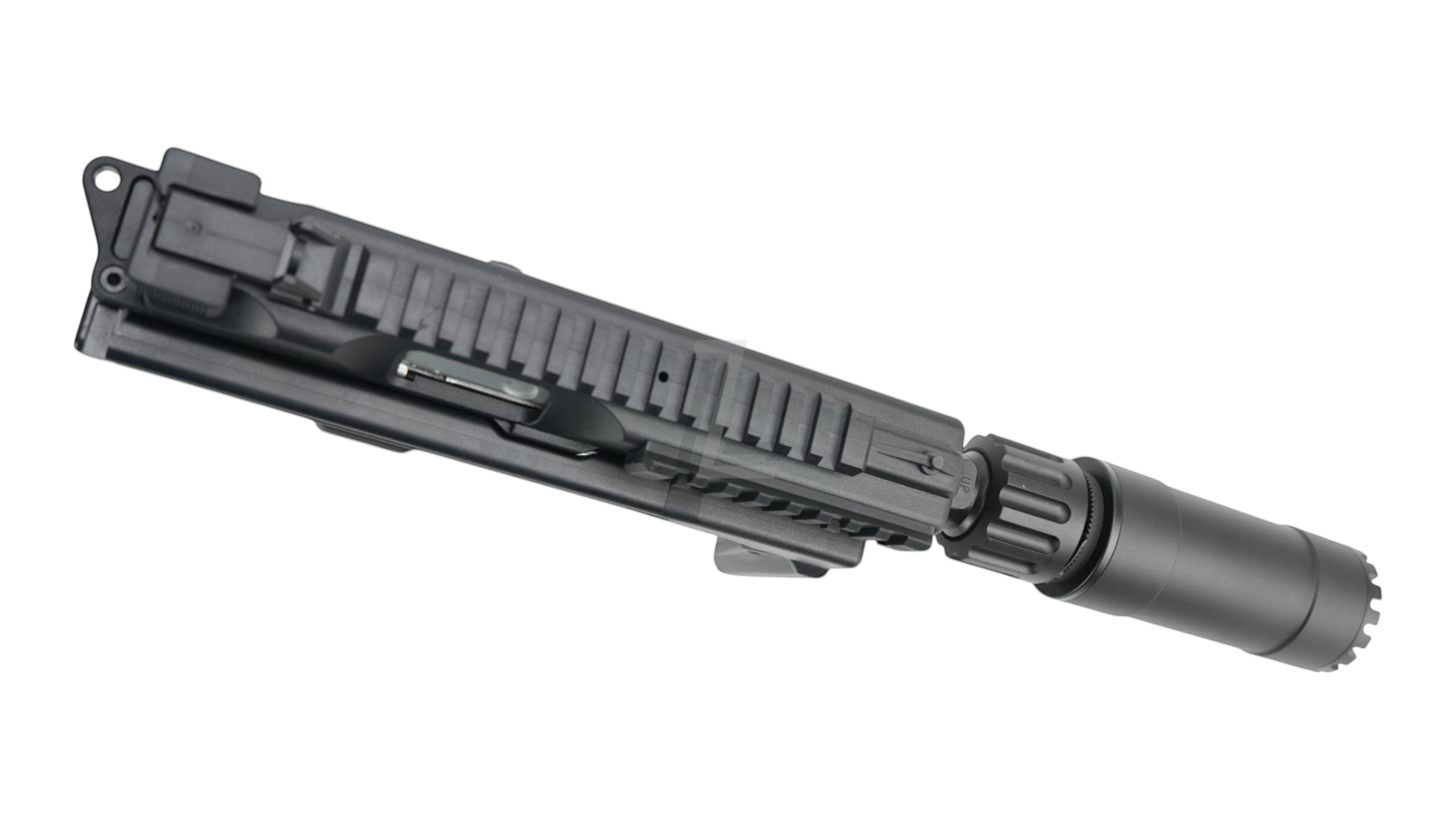 Landing Zone MARUYAMA MP-IX MP9 DX GBB airsoft upper receiver with integrated rail and black suppressor