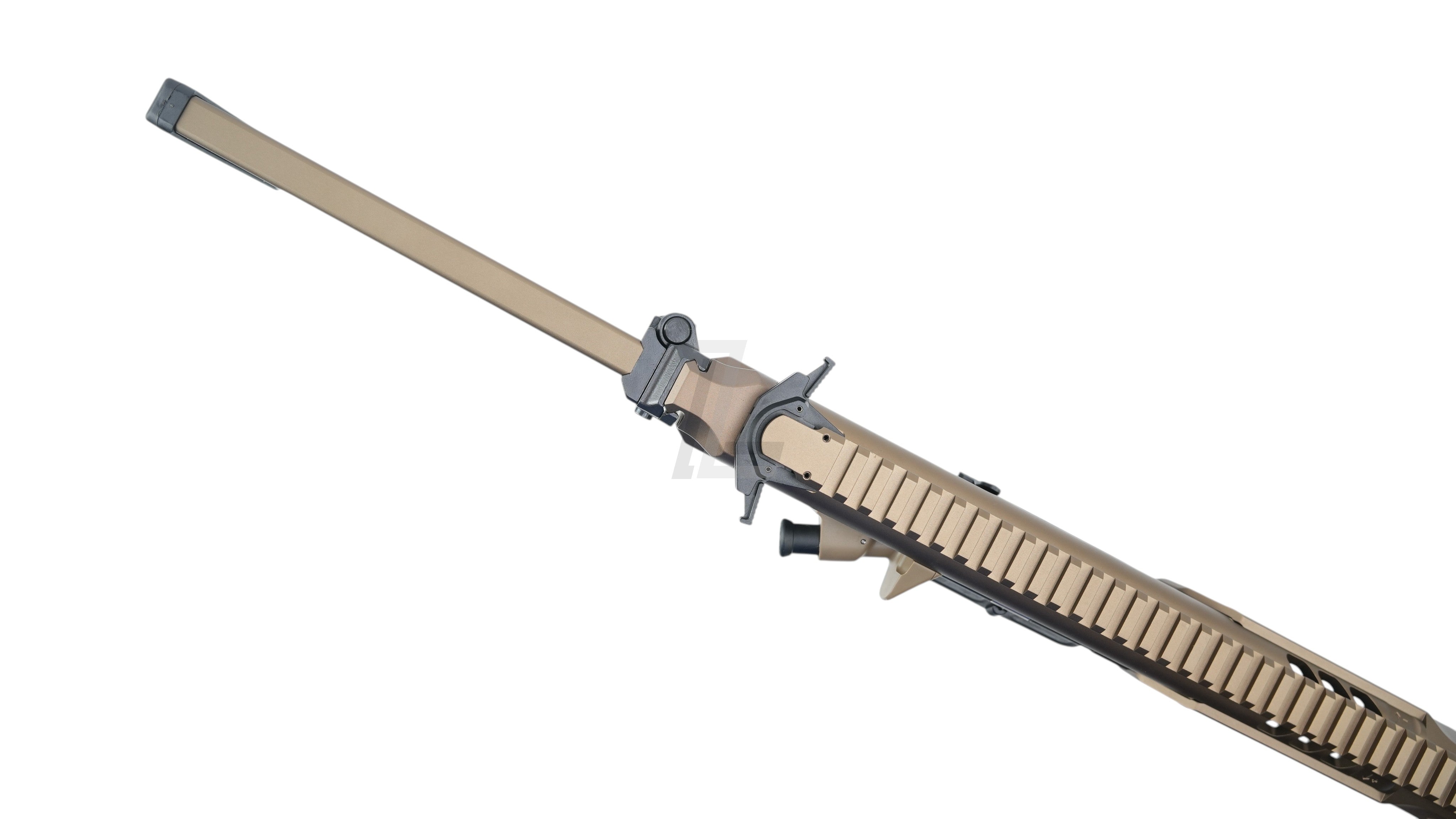 Landing Zone SALVO PRECISION MCX SPEAR LT airsoft rifle in dark earth with M-LOK rail and stainless steel bolt
