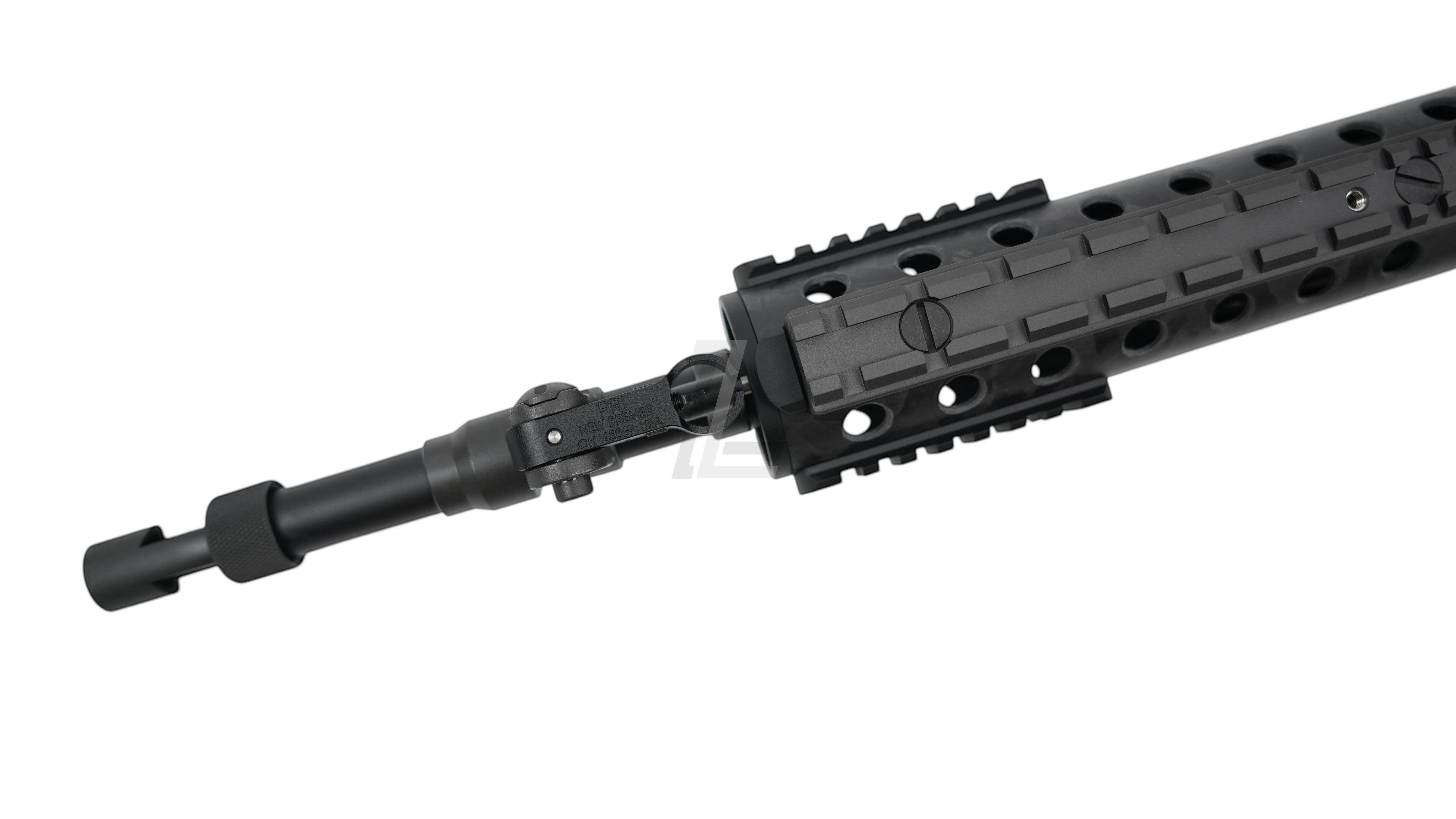 Landing Zone MARKSMAN MK12 Mod0 Gen2 GBB airsoft rifle featuring a black metal free-float handguard and barrel.