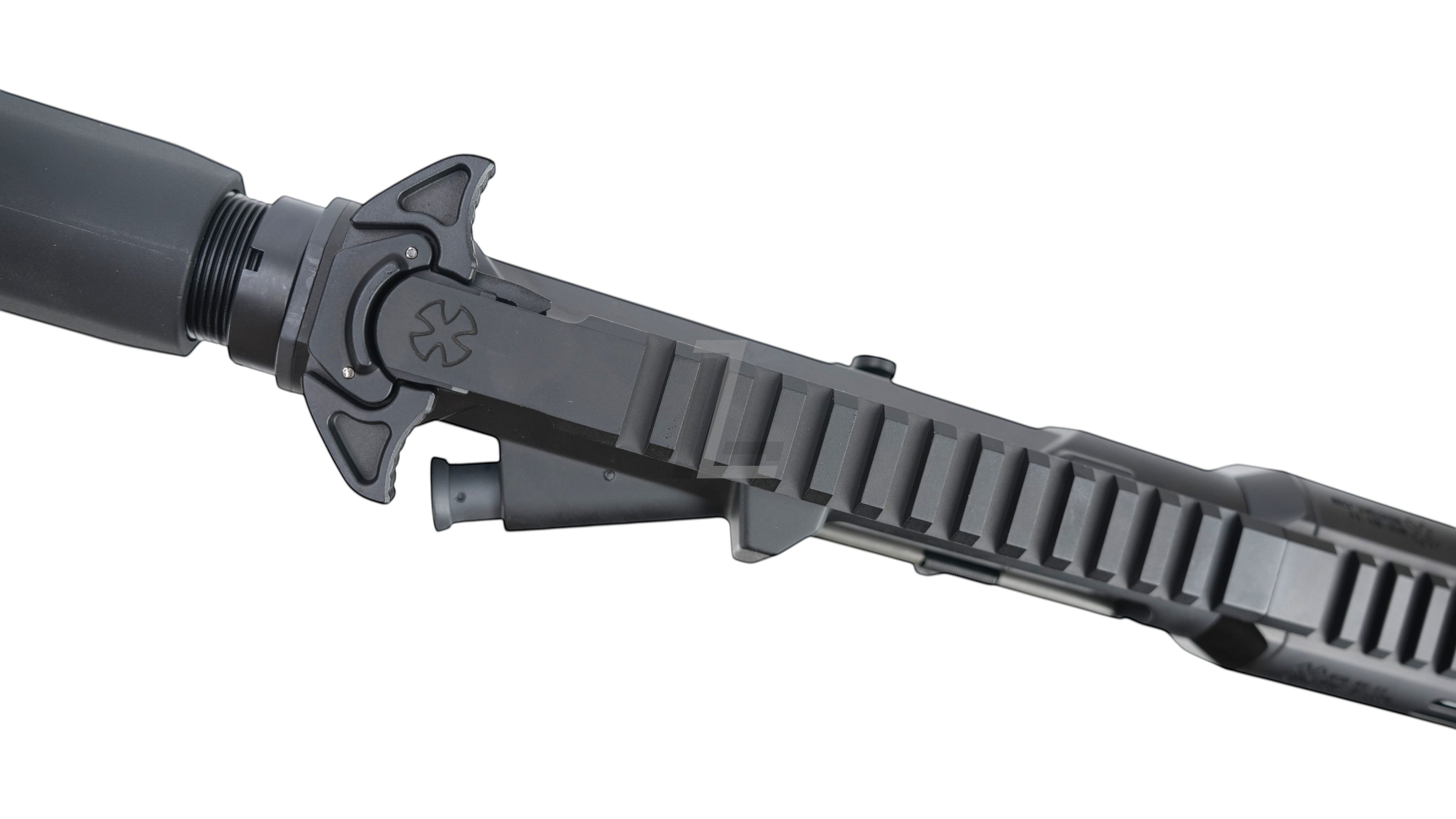 Landing Zone Double Eagle EMG Noveske N4 GBB rifle upper receiver with black charging handle and picatinny rail