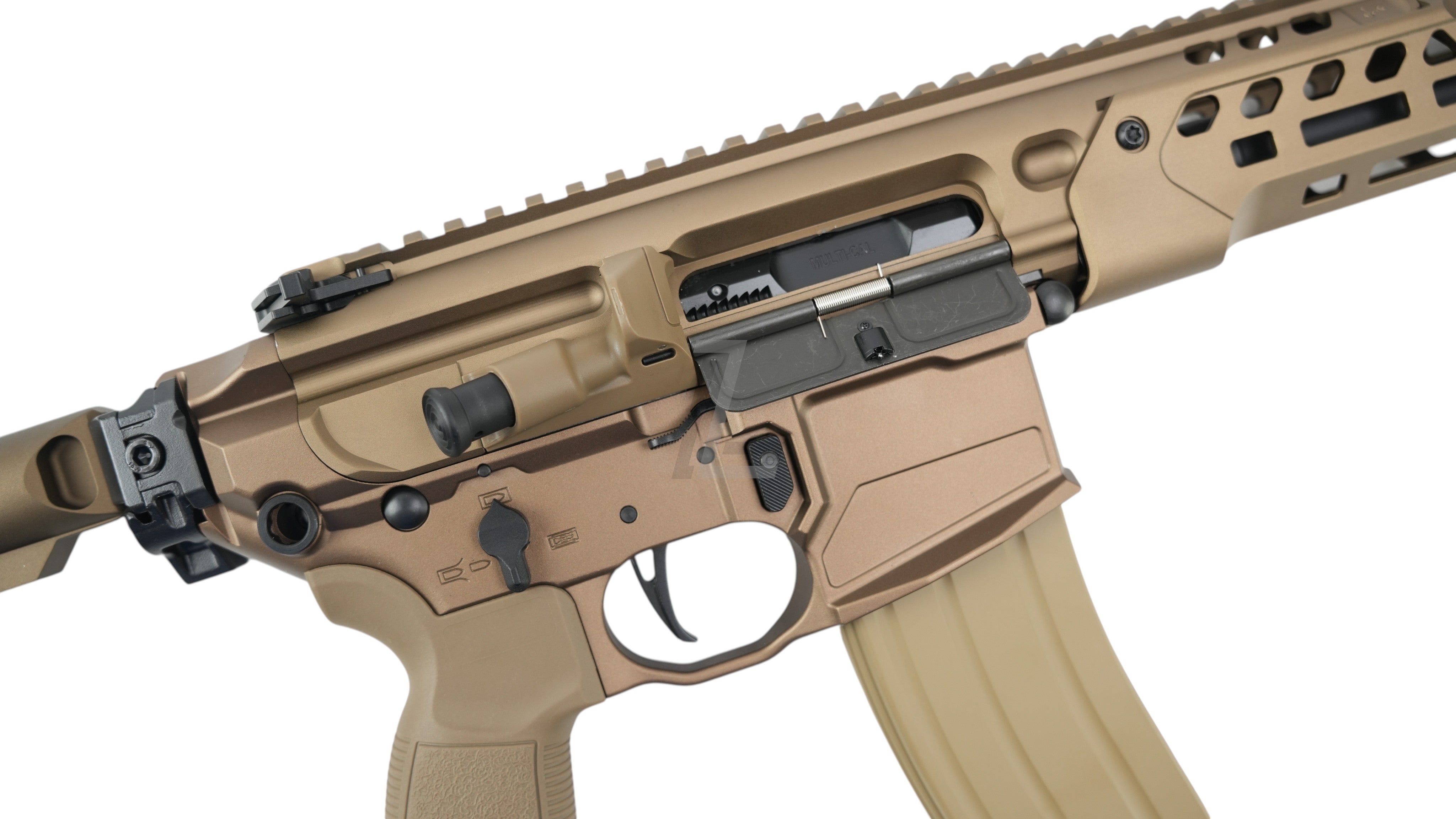 Landing Zone SALVO PRECISION MCX Hunter UKSF 13.1 MWS V3 airsoft rifle in Dark Earth with M-LOK rail system