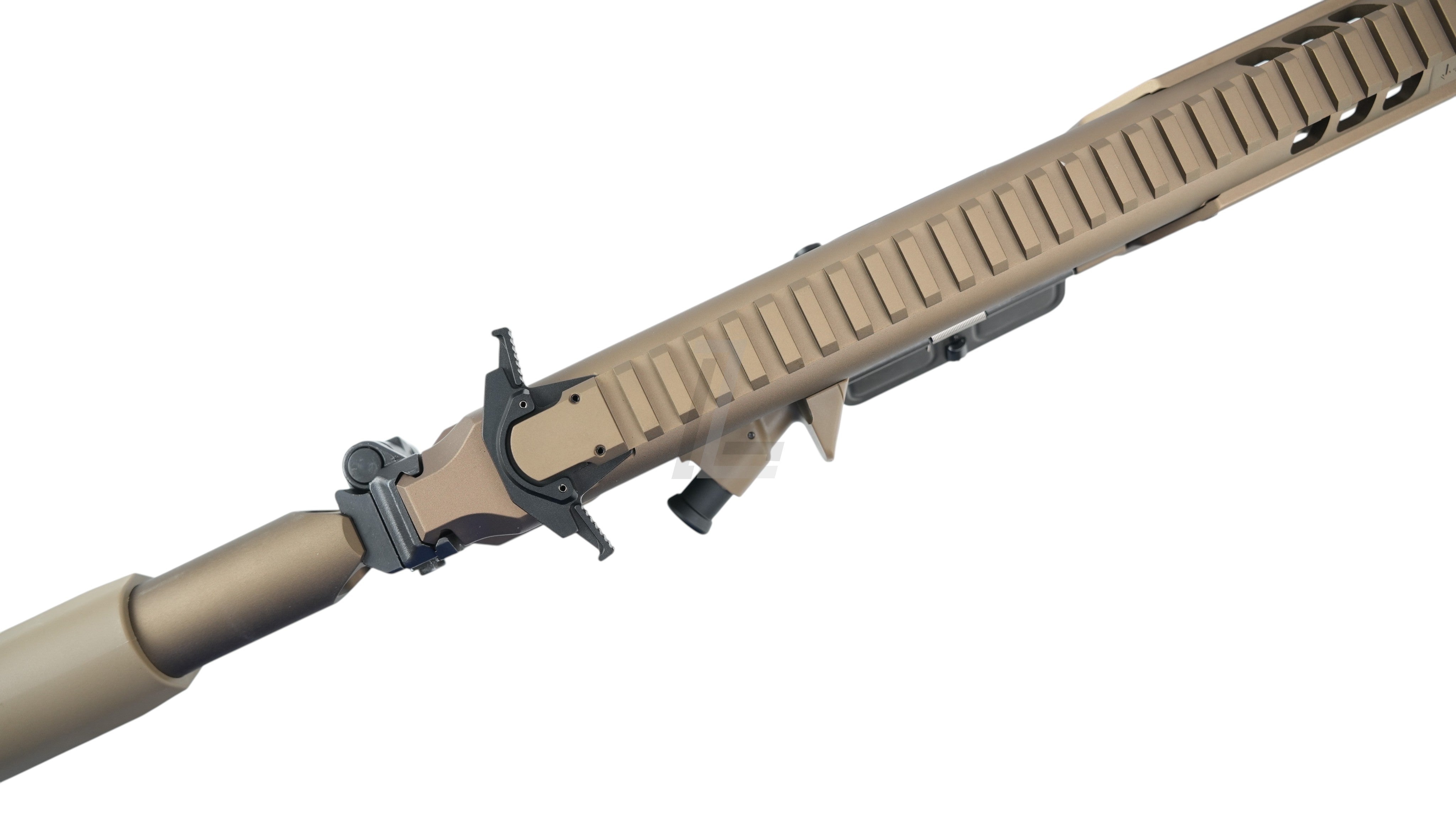 Landing Zone SALVO PRECISION MCX Hunter UKSF 13.1 MWS V3 airsoft rifle in dark earth with M-LOK rail system