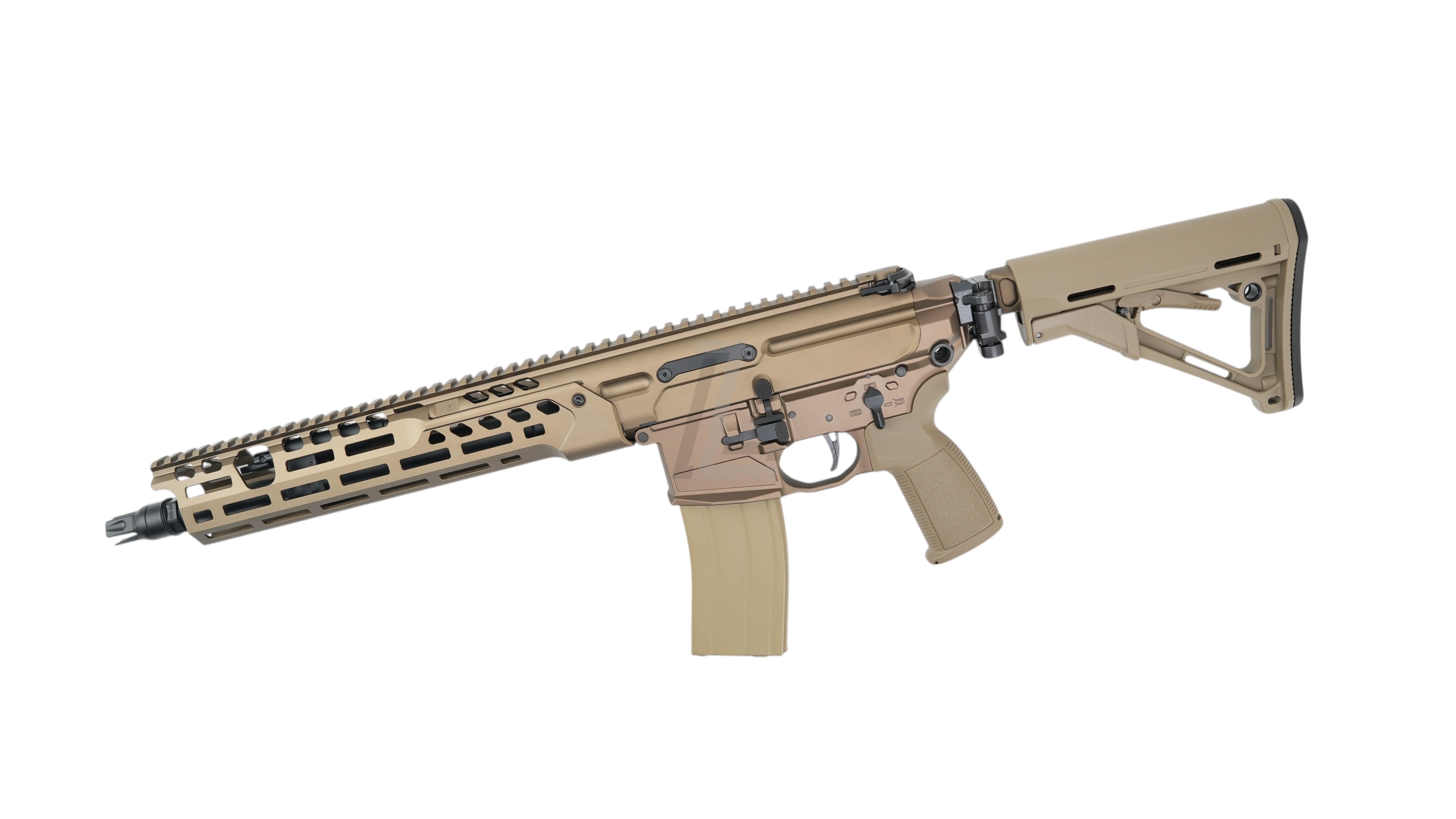 Landing Zone SALVO PRECISION MCX Hunter UKSF 13.1 MWS V3 airsoft rifle in Dark Earth with M-LOK rail system