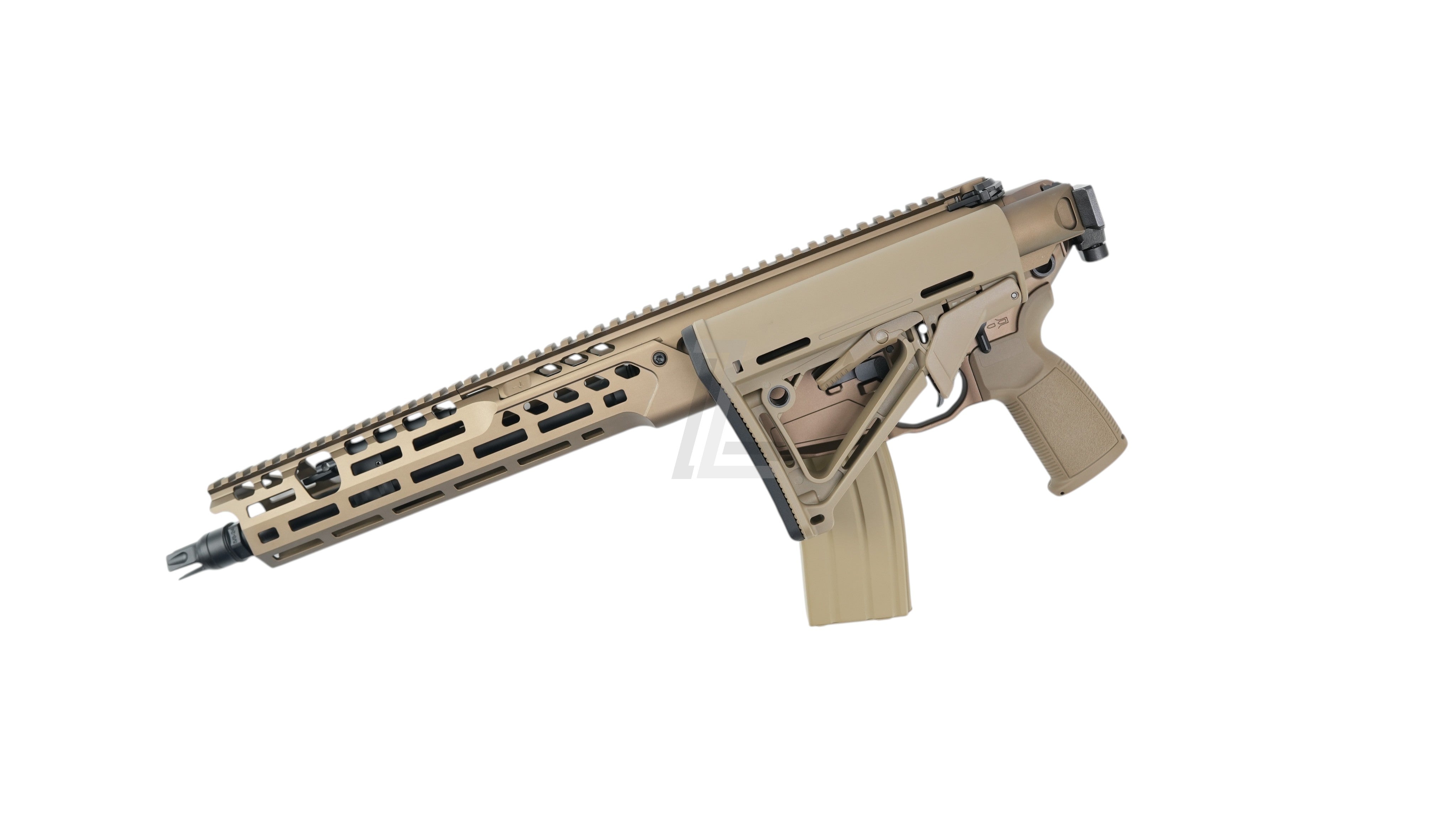 Landing Zone Salvo Precision MCX Hunter UKSF 13.1 MWS V3 airsoft rifle in Dark Earth with M-LOK rail