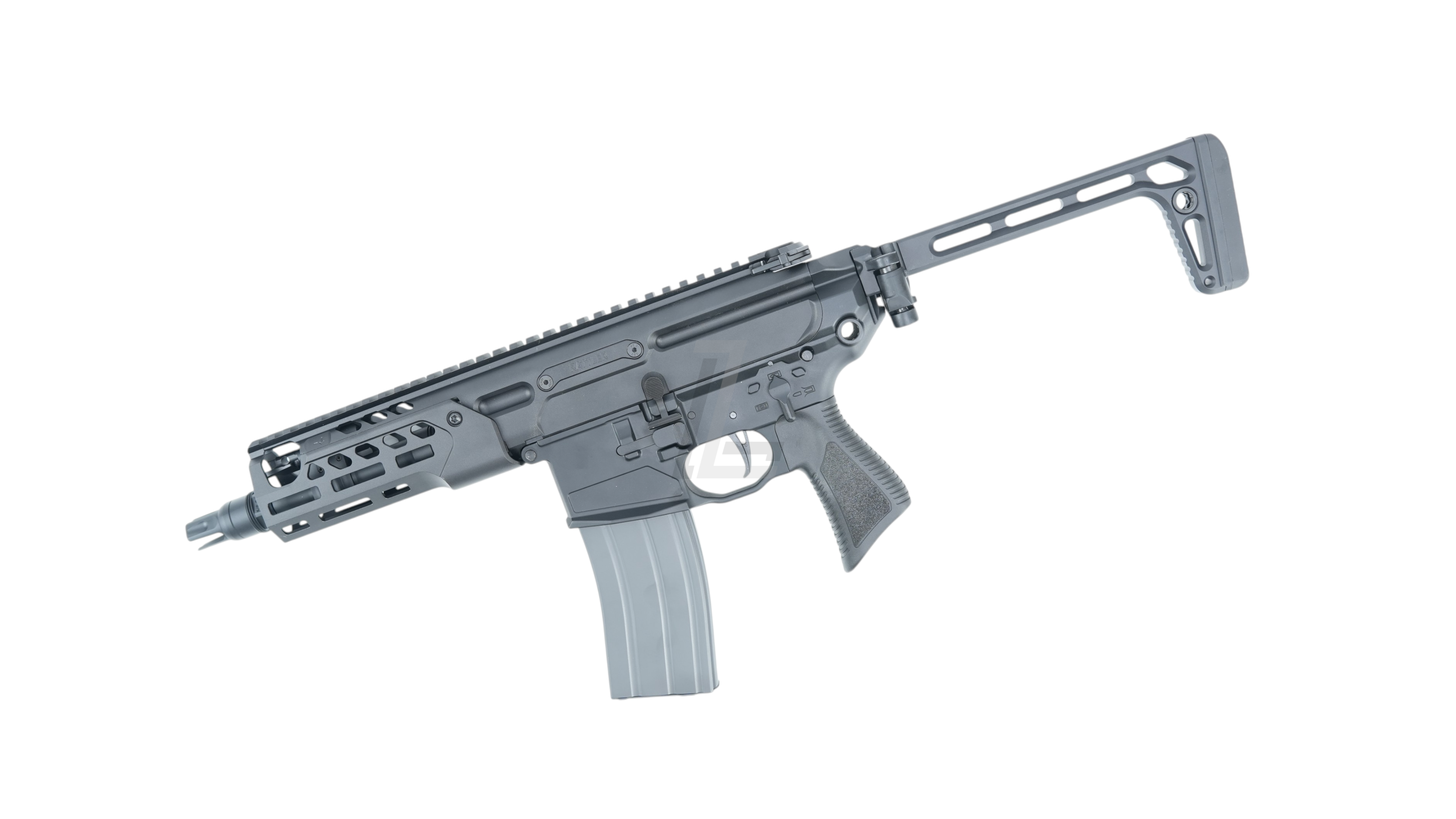 Landing Zone Salvo Precision MCX Rattler LT 6.75 MWS V3 black gas blowback airsoft rifle with no markings