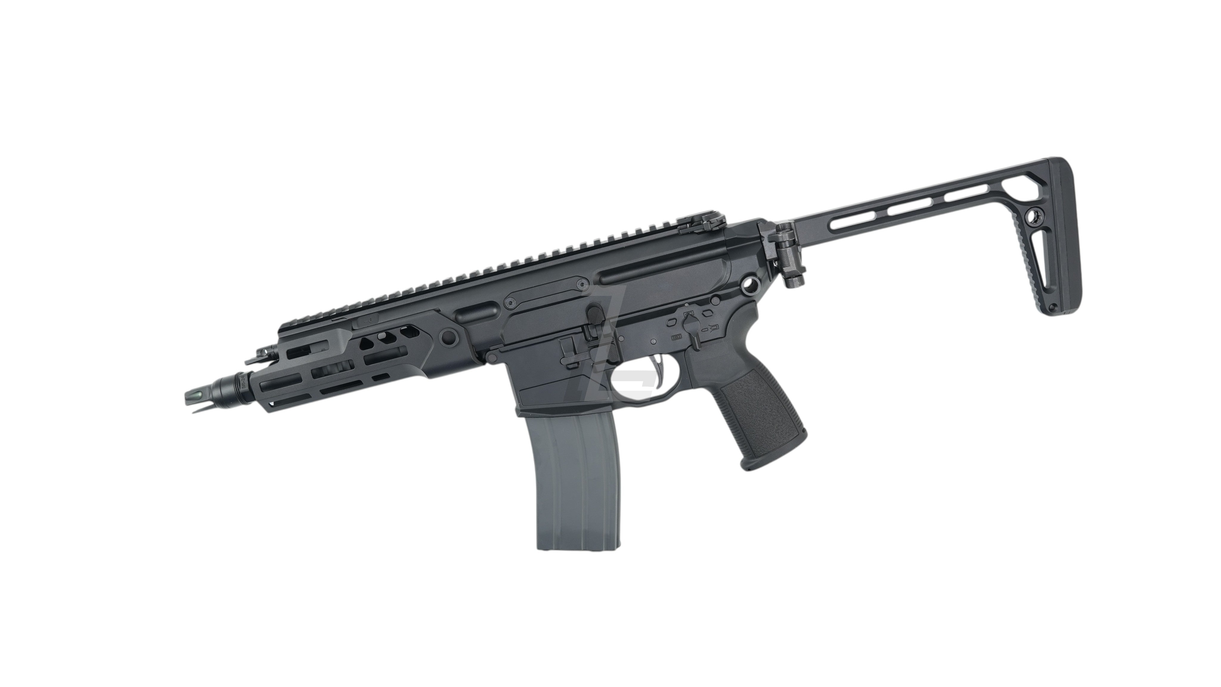 Landing Zone SALVO PRECISION MCX Rattler LT GBB airsoft rifle in black with 7.75-inch barrel and M-LOK handguard