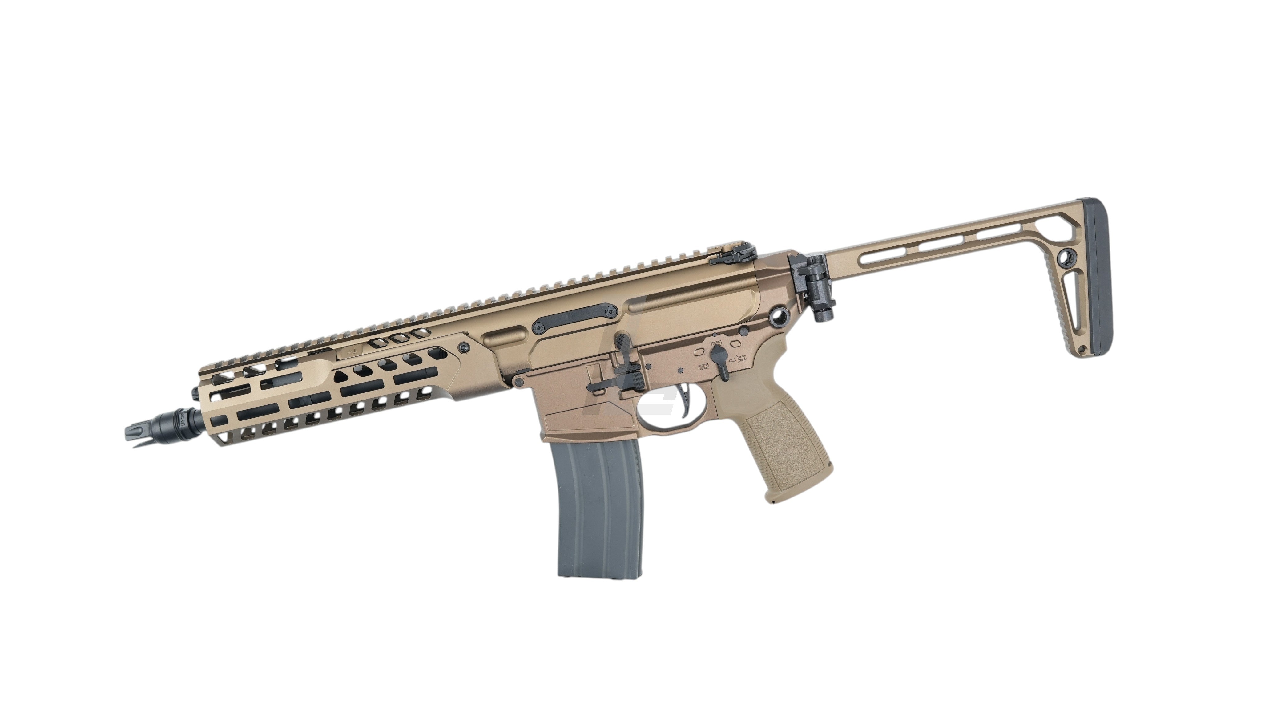 Landing Zone SALVO PRECISION MCX SPEAR LT CSAW airsoft rifle in dark earth with stainless steel bolt and no markings