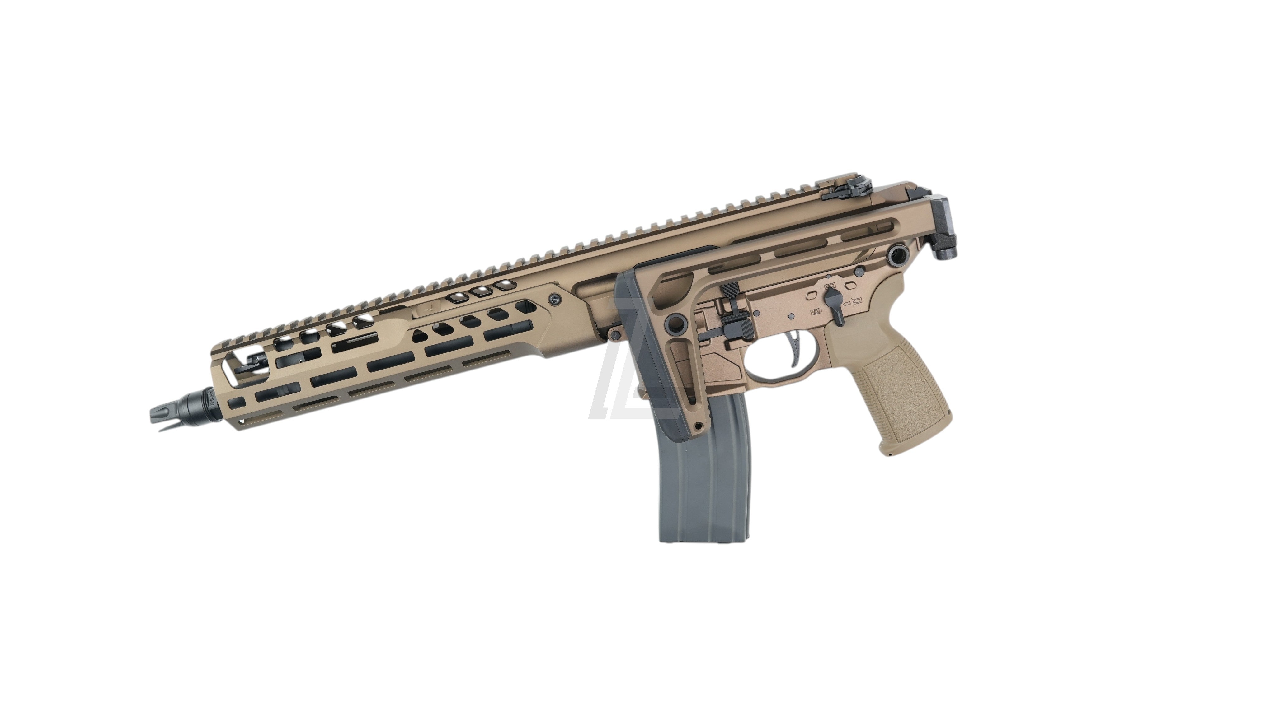 Landing Zone SALVO PRECISION MCX Spear LT 11.5 inch GBB airsoft rifle in dark earth finish with MWS system