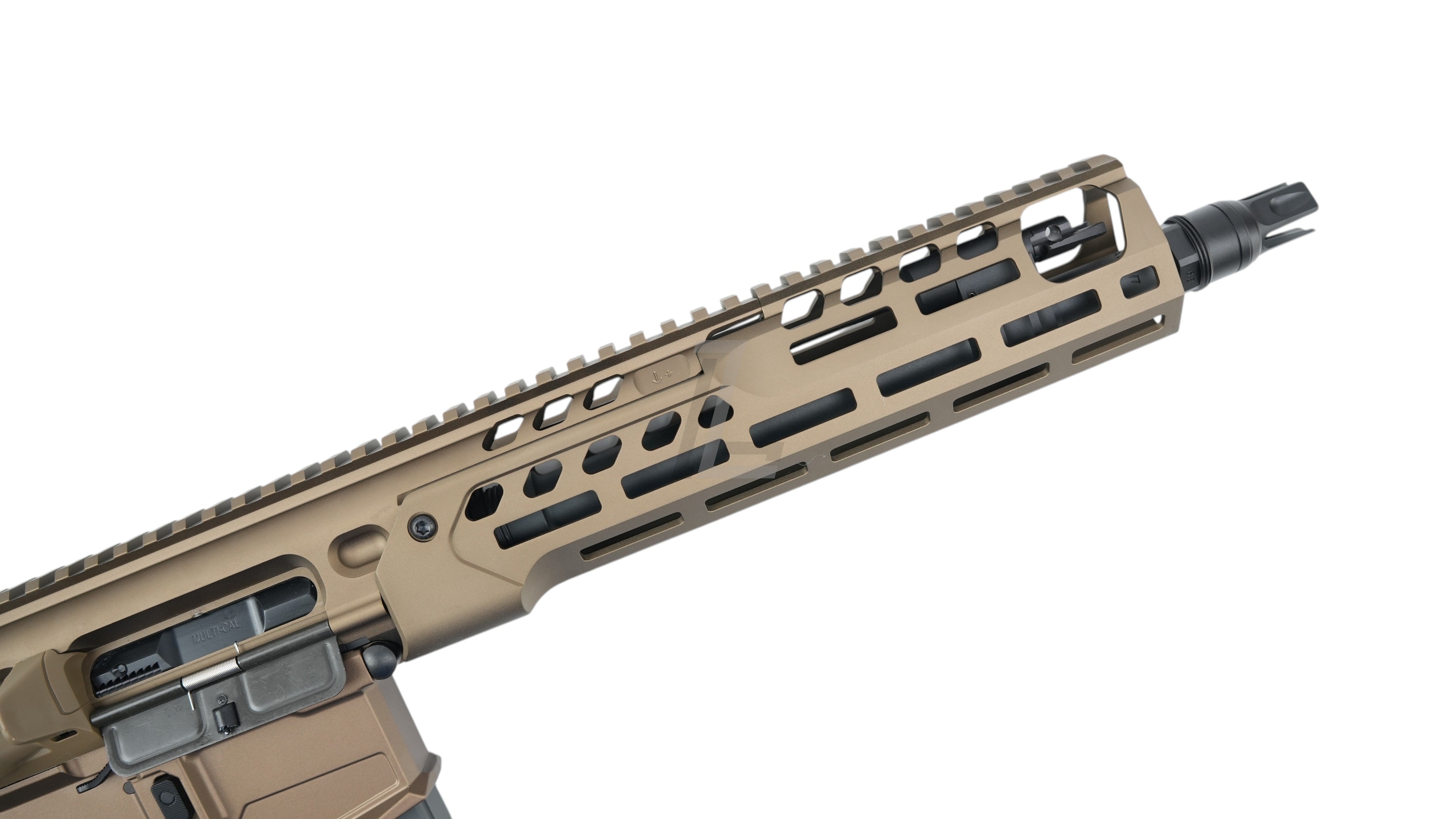 Landing Zone SALVO PRECISION MCX Spear LT 11.5 inch GBB airsoft rifle in dark earth finish with M-LOK handguard