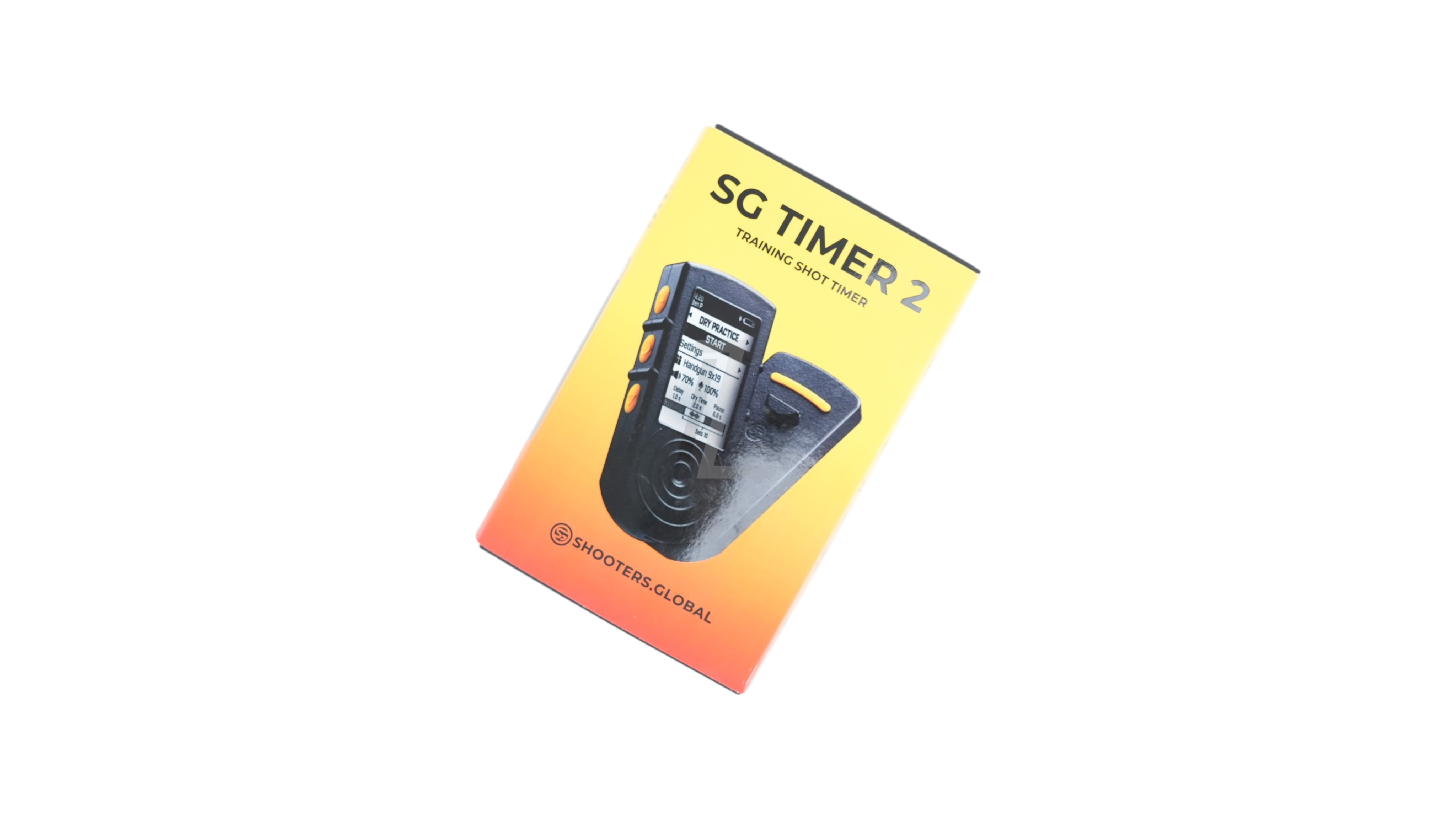 Landing Zone SHOOT GLOBAL SG TIMER 2 shot timer device in its product packaging box for shooting training