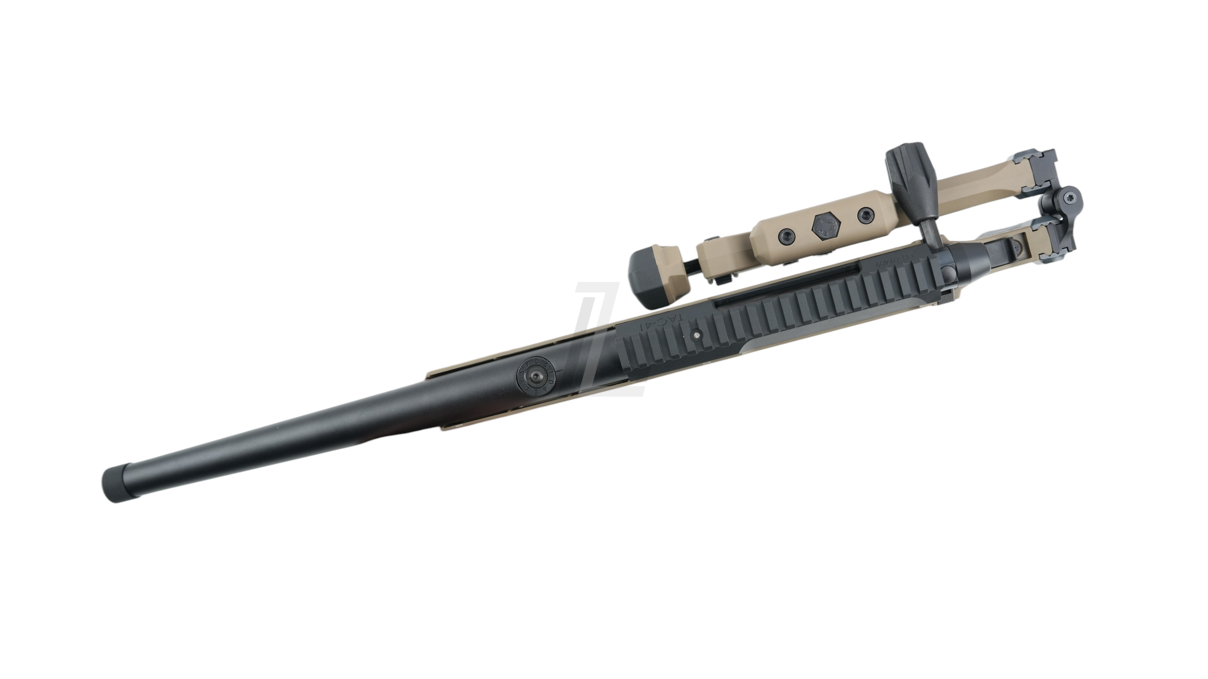 Landing Zone SILVERBACK TAC 41 L bolt action airsoft sniper rifle in FDE with lite chassis and recon stock