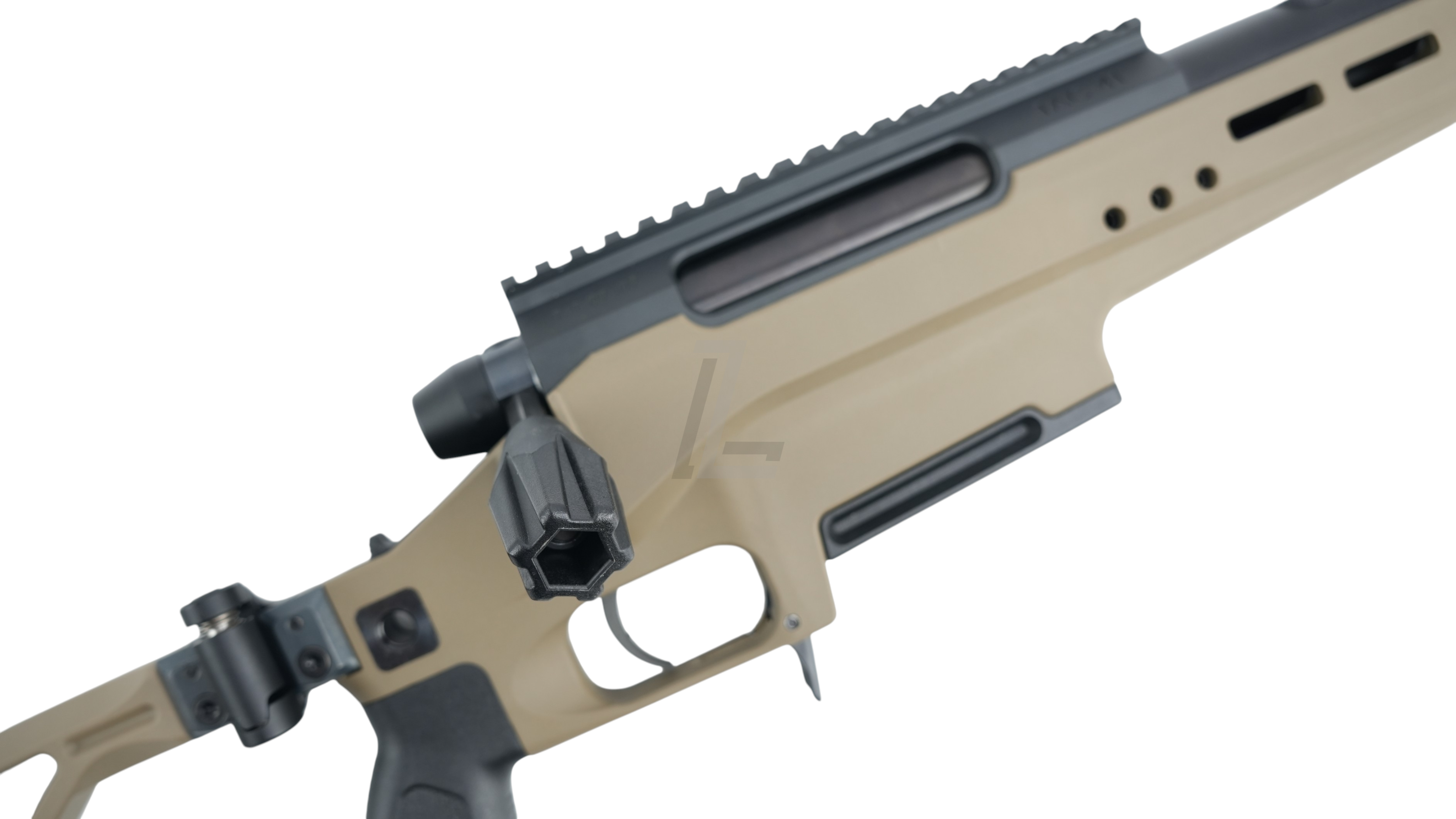 Landing Zone SILVERBACK TAC 41 L bolt action airsoft sniper rifle in FDE with lite chassis and tactical design