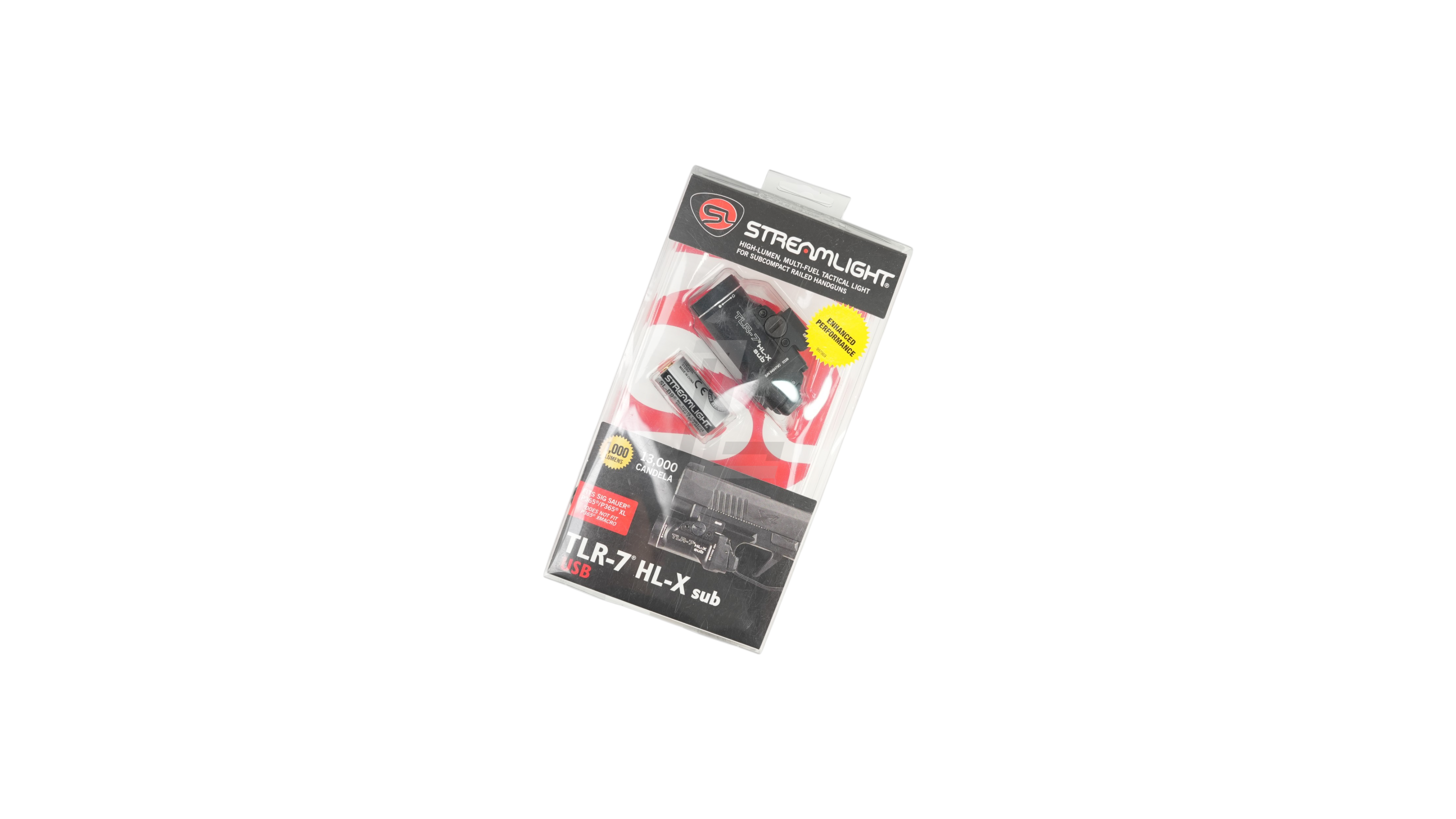 Landing Zone Streamlight TLR-7 HL-X SUB USB gun light for Sig Sauer P365 in retail packaging with SL-B9 battery