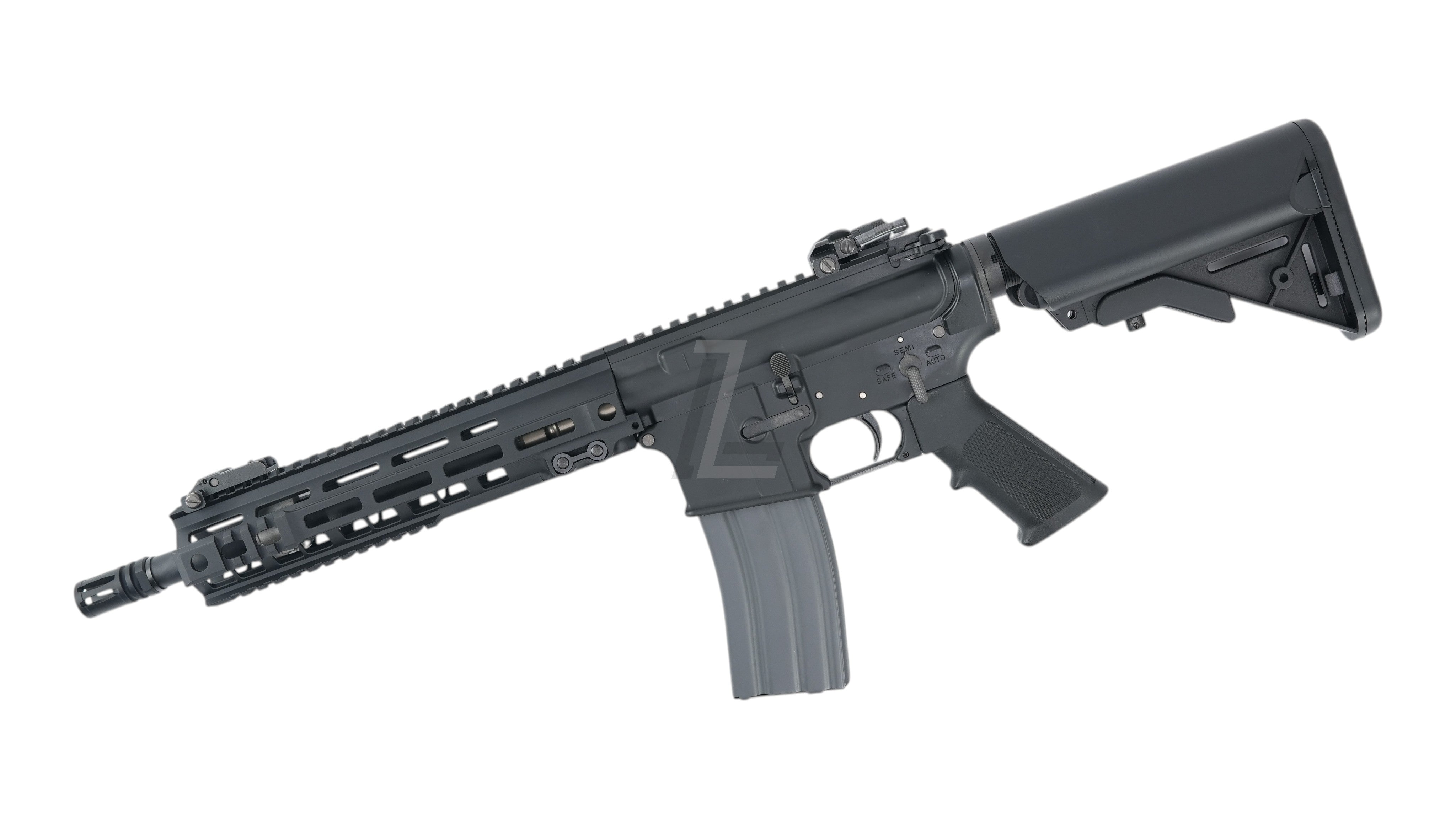 Landing Zone TOKYO MARUI EVOLT RS FPR MK IV black airsoft rifle with modular handguard and adjustable stock