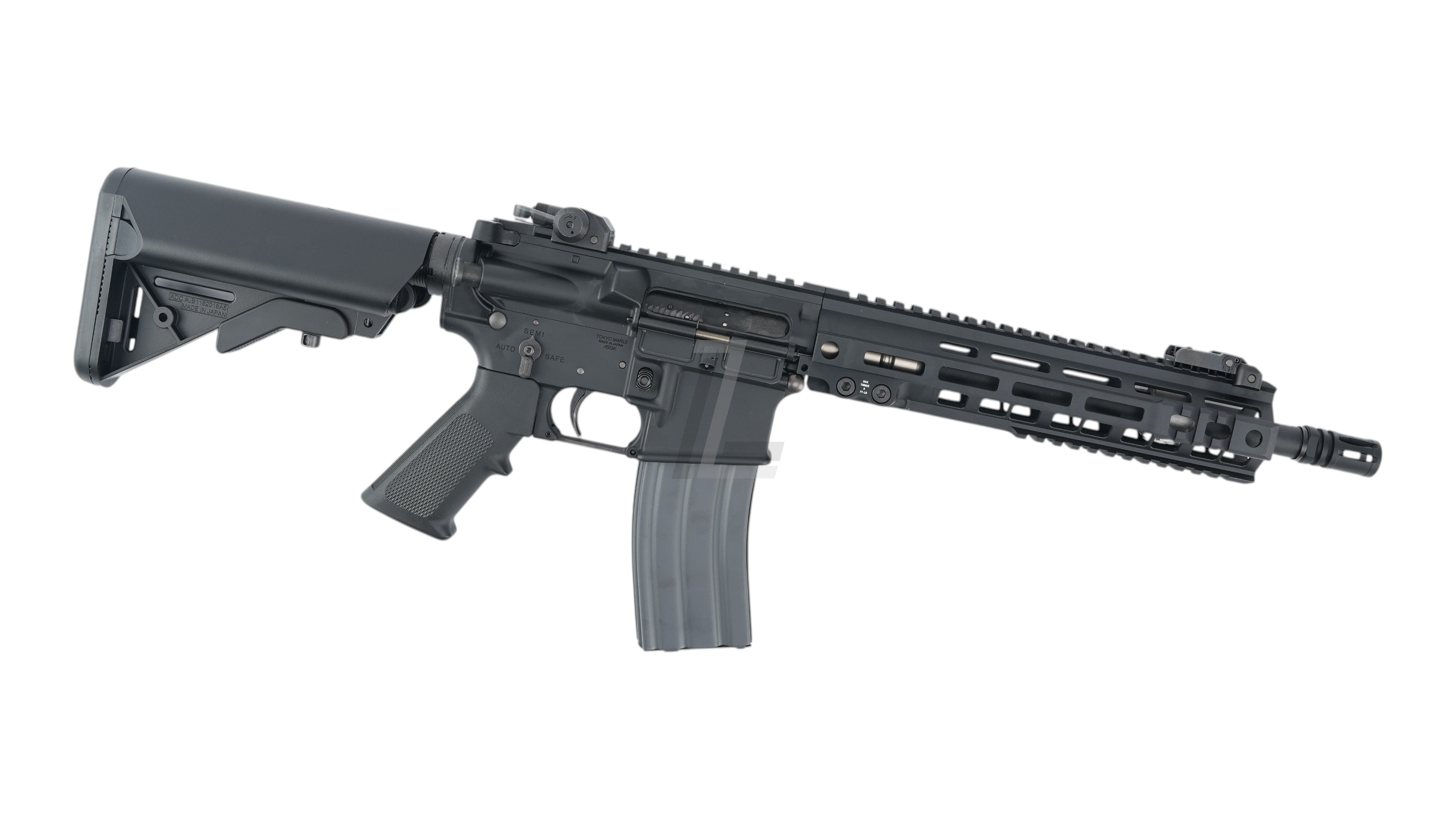 Landing Zone TOKYO MARUI EVOLT RS FPR MK IV black airsoft rifle with tactical rail system and adjustable stock