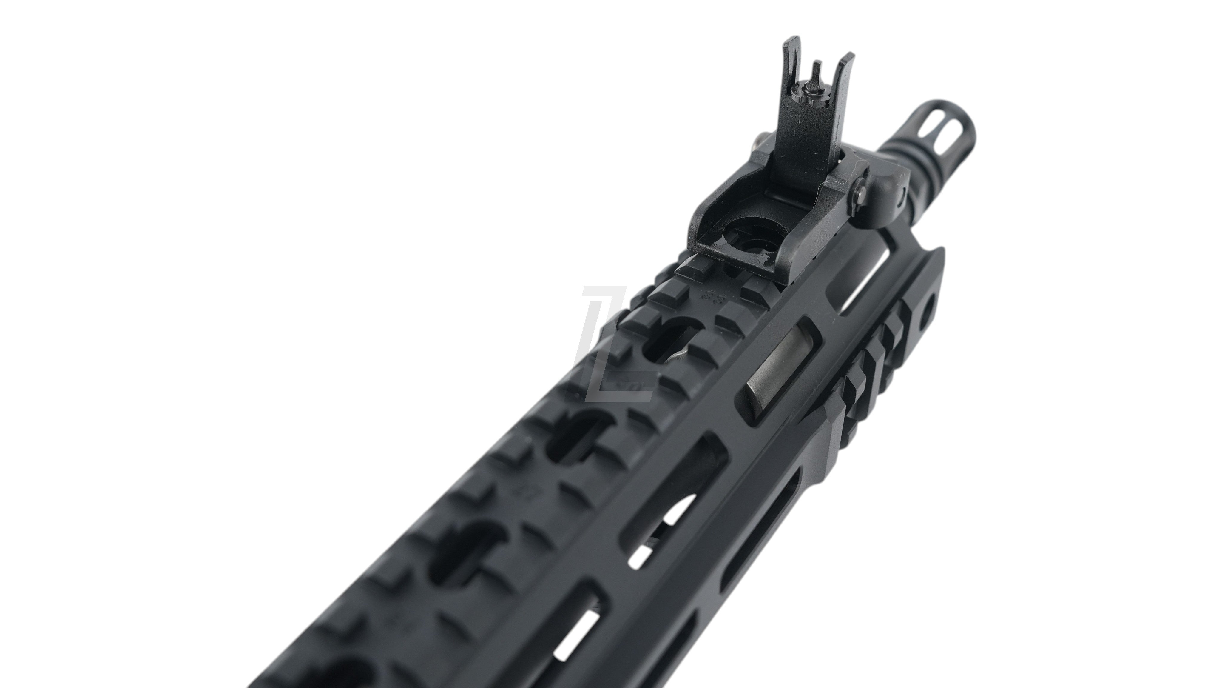 Landing Zone Tokyo Marui Evolt RS FPR MK IV airsoft rifle front sight and tactical rail system in black