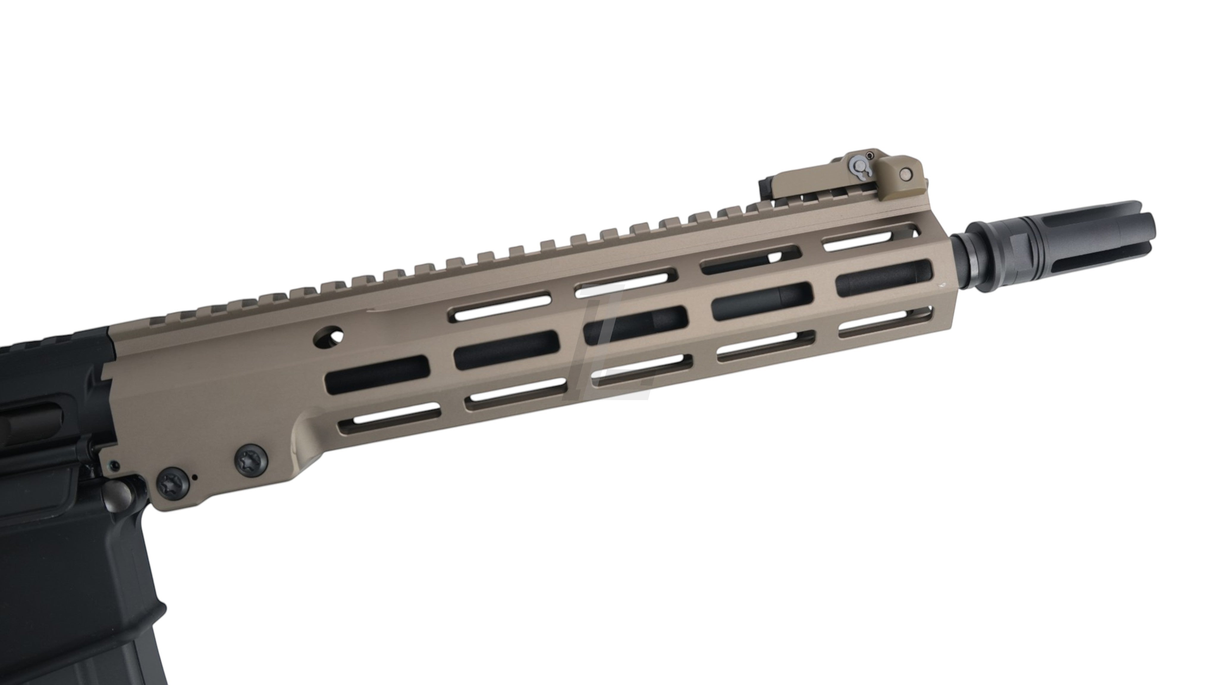 Landing Zone Tokyo Marui URG-I 11.5 inch GBB airsoft rifle handguard in tan with integrated rail system